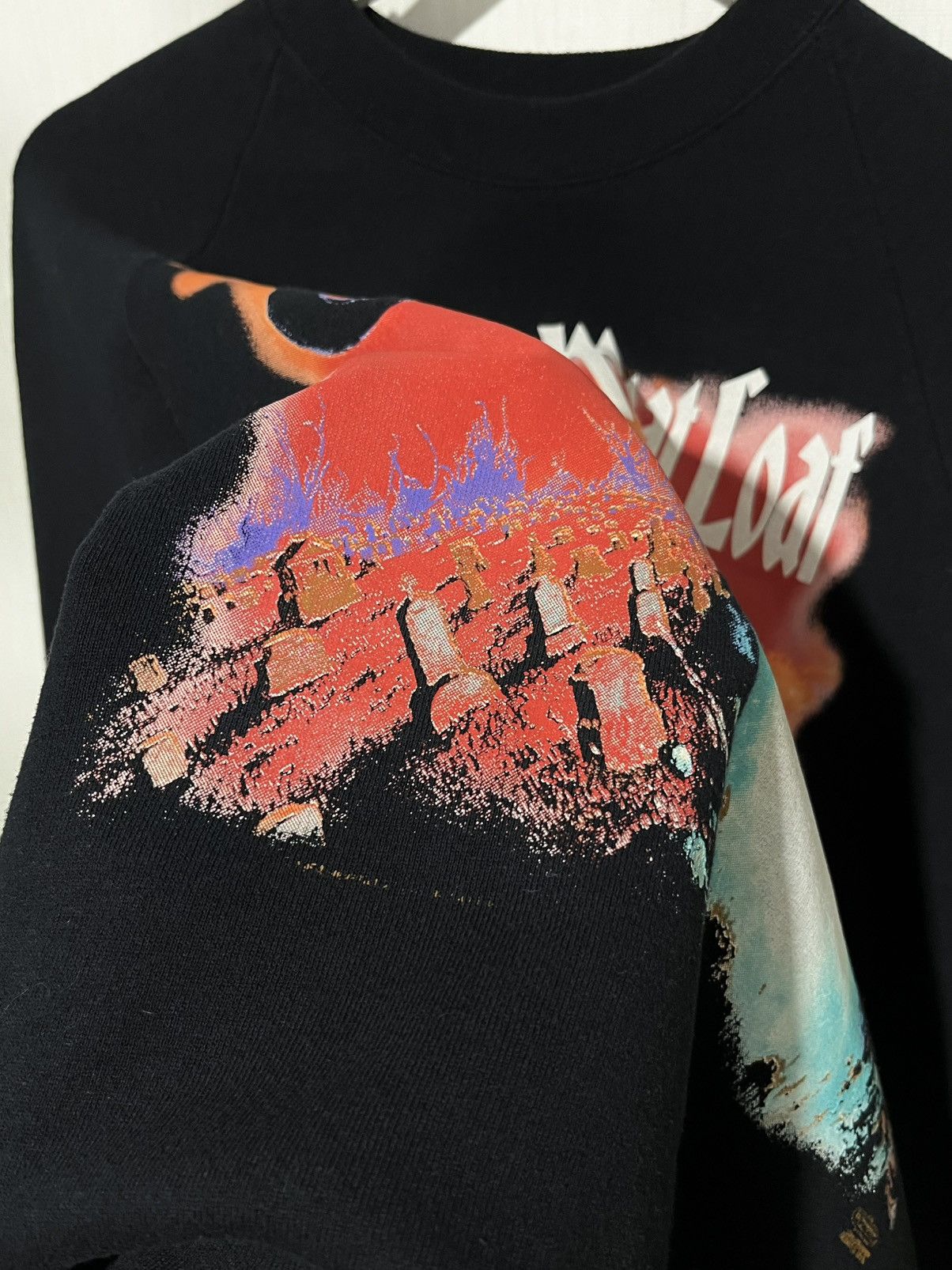 Band Tees × Vintage Vintage 90s Meat Loaf Bat Out Of Hell Made In USA Sweatshirt Size US L / EU 52-54 / 3 - 5 Thumbnail