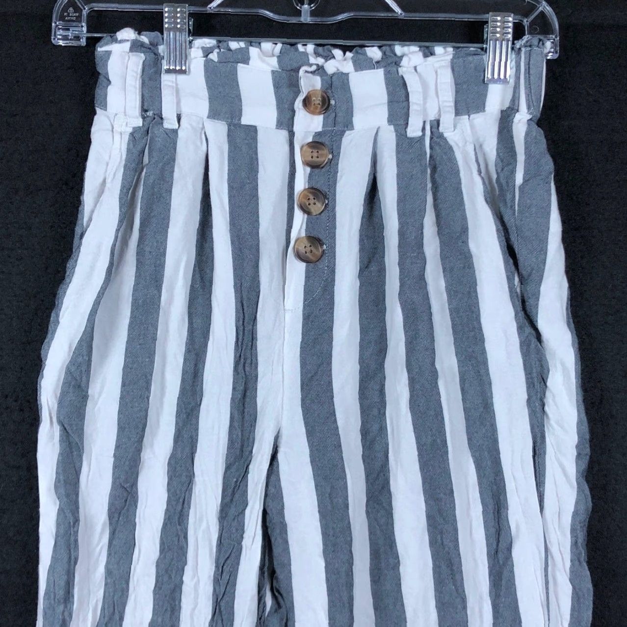Vintage VINTAGE American Eagle Womens Pants White Blue Stripe Pull On Elastic Waist XS Size 26" / US 2 / IT 38 - 2 Thumbnail