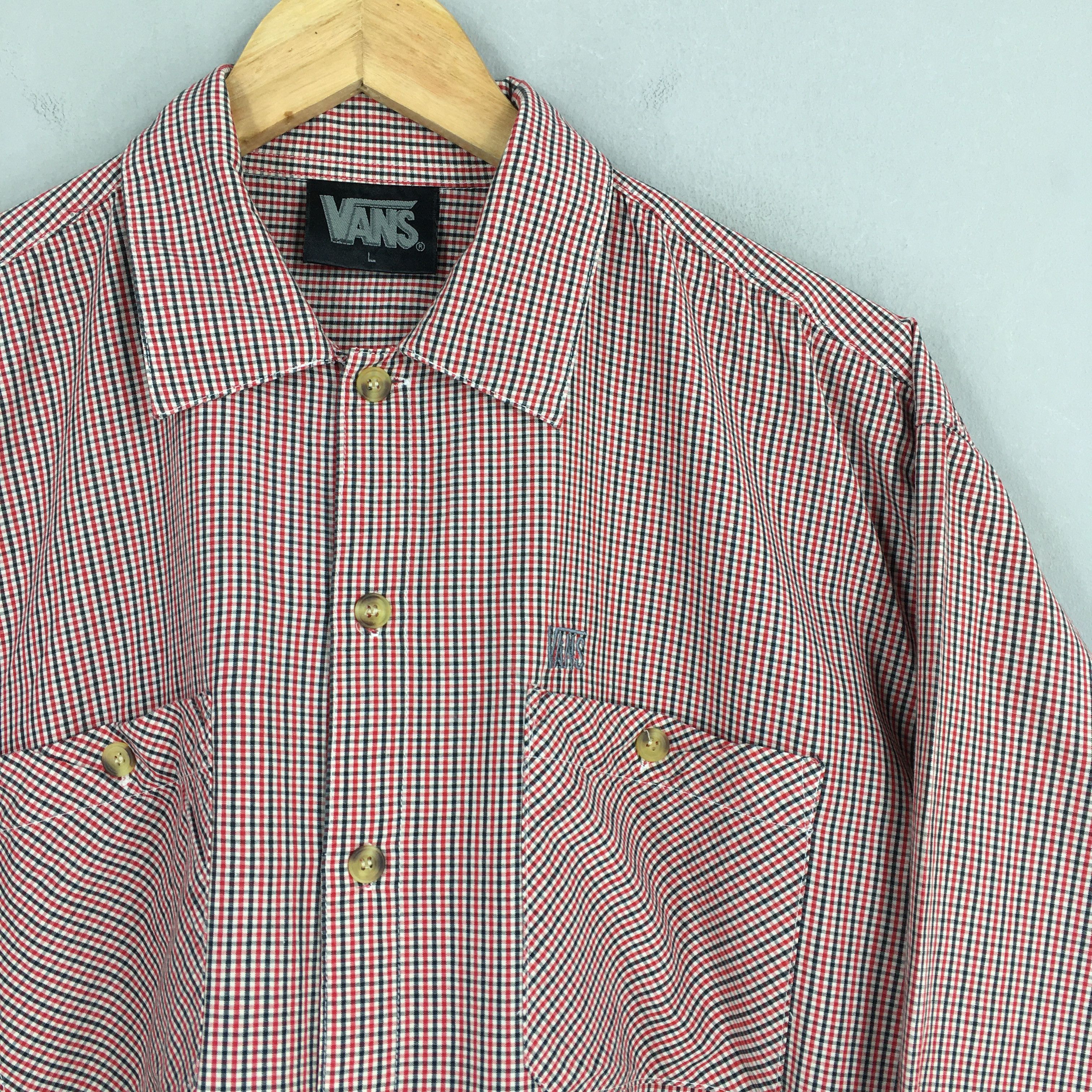 Vans × Vintage Vintage 90s Vans Plaid Checkered Flannel Shirt L Size US L / EU 52-54 / 3 - 2 Thumbnail
