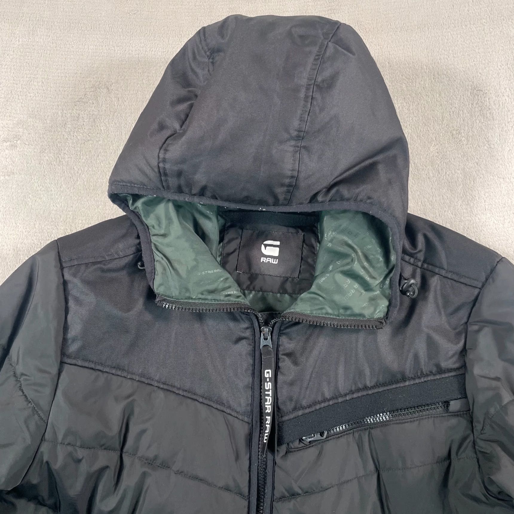 G-Star G-Star Raw Attacc HDD Overshirt Jacket Men Large Black Puffer Hooded Zip Up Jacket Size US L / EU 52-54 / 3 - 3 Thumbnail