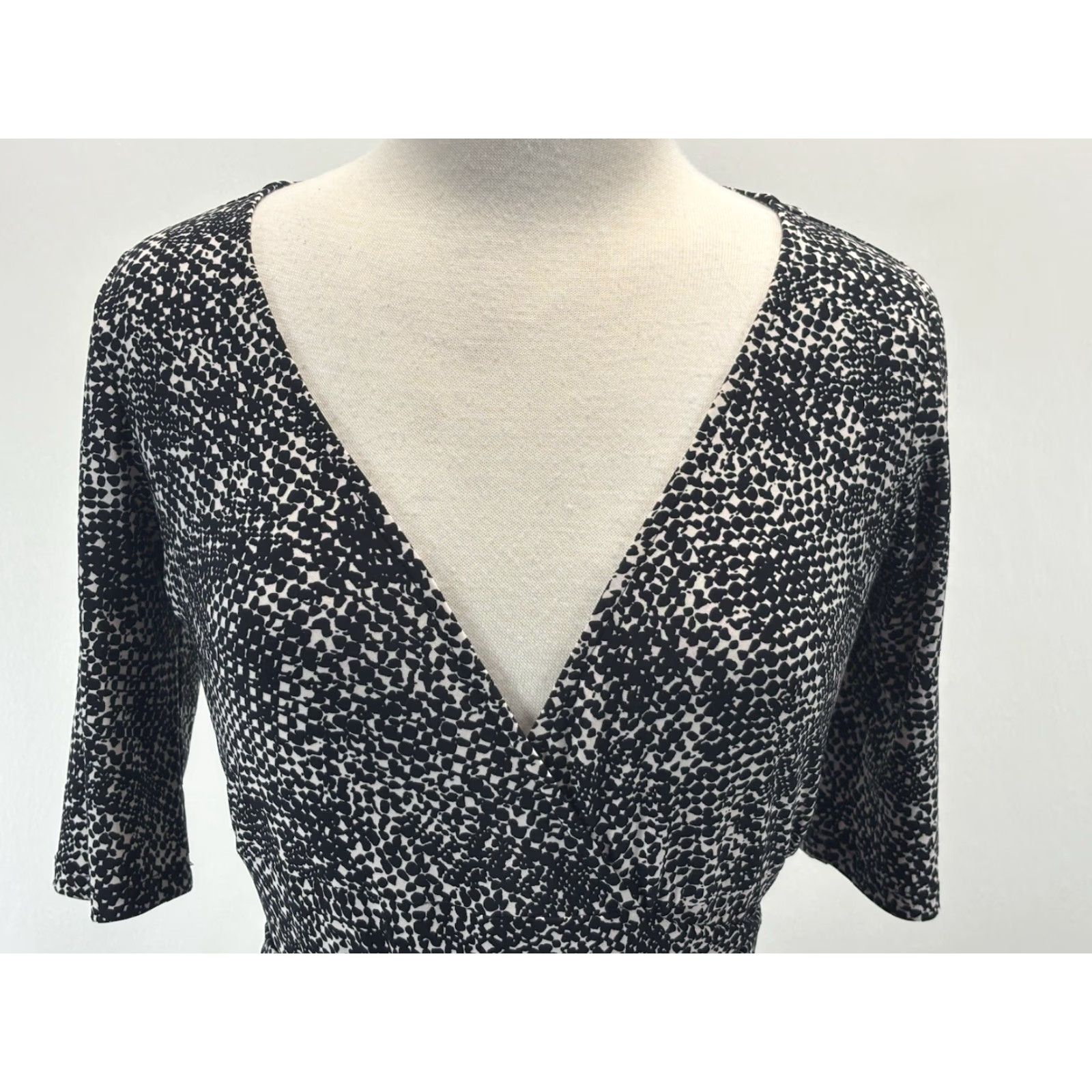 Ralph Lauren Lauren Ralph Lauren Wrap Dress Sz 2 Women’s Black White Stretch Comfort Career Size XS / US 0-2 / IT 36-38 - 5 Thumbnail