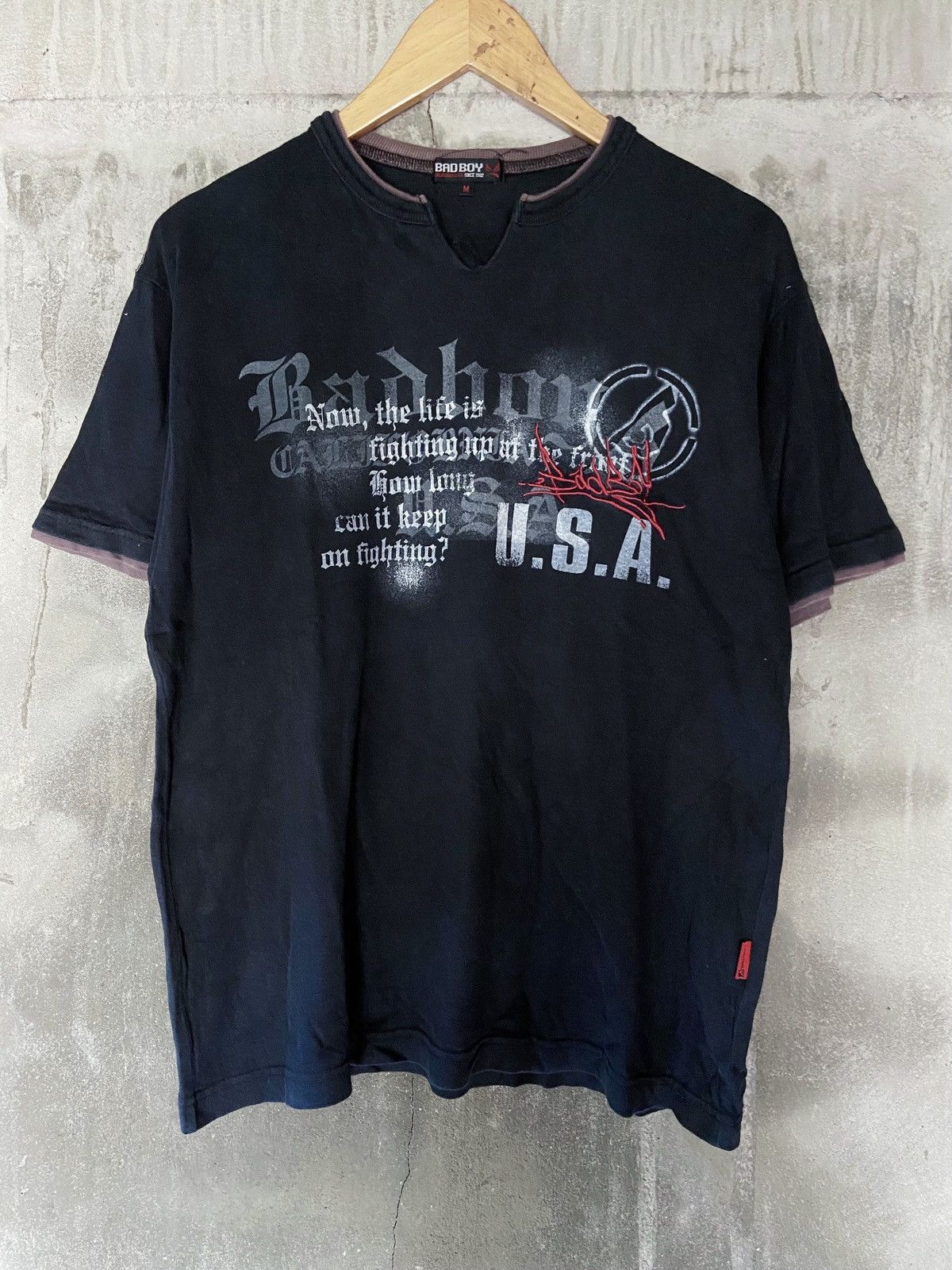 image of Beauty Beast x If Six Was Nine Bad Boy Now , The Life Is Fighting Tee Shirt in Black (Size Medium)