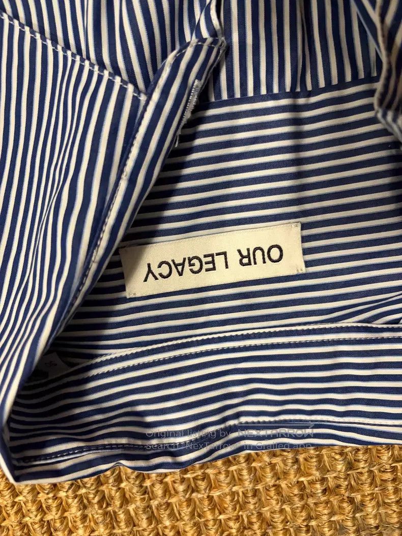 Our Legacy Our Legacy Long-Sleeve Shirt, Blue and White Striped Size US M / EU 48-50 / 2 - 2 Thumbnail