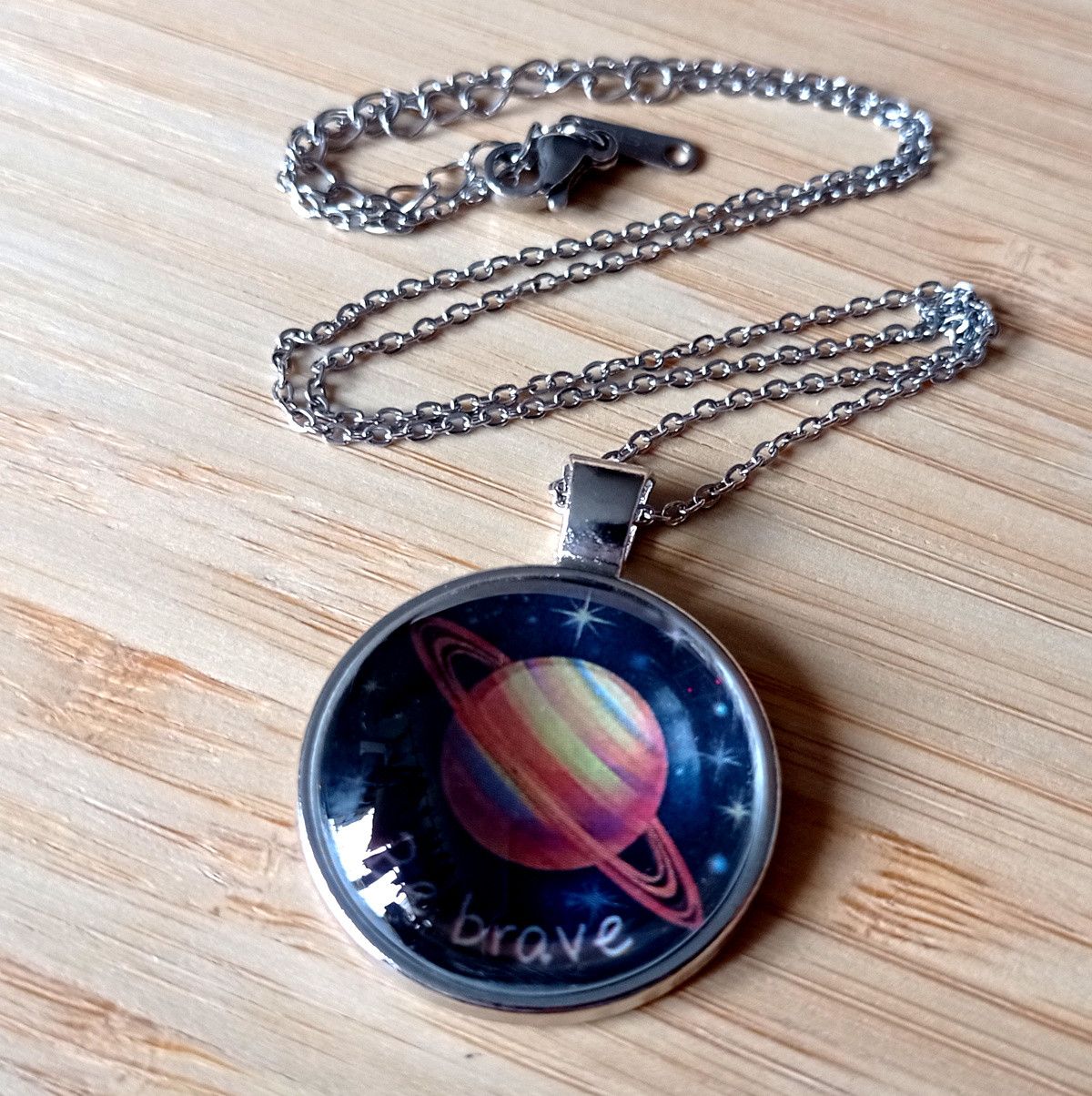 Hysteric Glamour × Japanese Brand × Vintage Punk Tiny Planet Saturn Stainless Steel Silver Necklace RARE Size ONE SIZE - 1 Thumbnail
