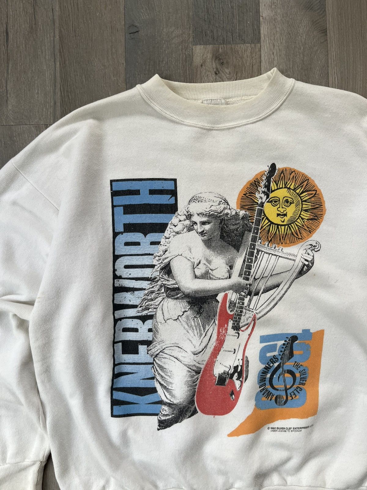 Vintage 1990 Knebworth Silver Clef Concert Crewneck Size US M / EU 48-50 / 2 - 3 Thumbnail