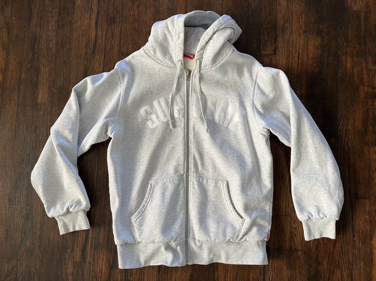 Supreme Arc Logo Thermal Zip Up Hoodie | Grailed