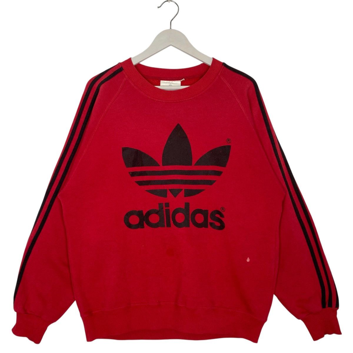 Adidas Vintage Adidas Big Logo Printed Sweatshirt Red Size L Size US L / EU 52-54 / 3 - 1 Thumbnail