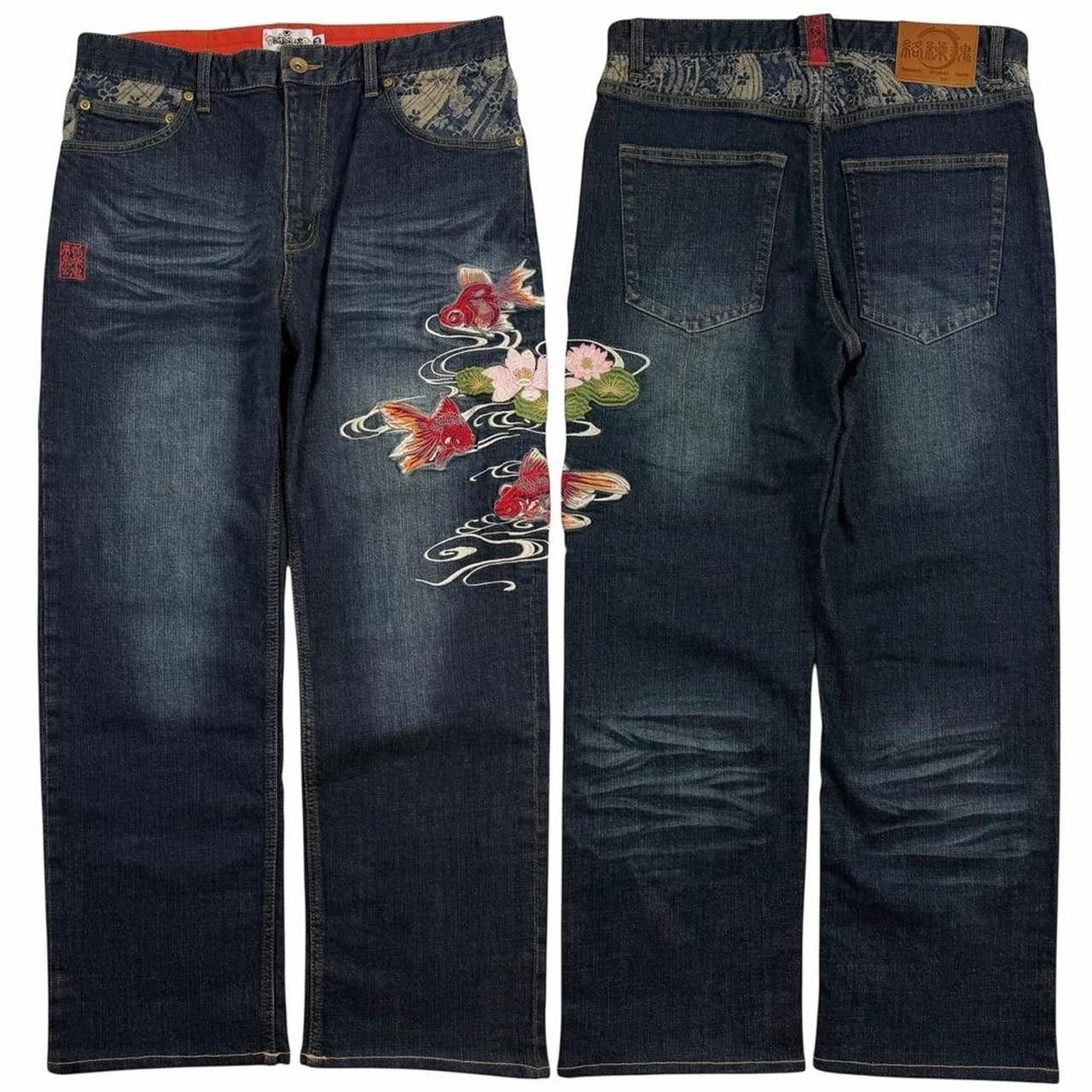 Karakuri Tamashii Karakuri Tamashii Embroidered Dragon Japanese Jeans Waist 34 Size US 34 / EU 50 - 1 Thumbnail