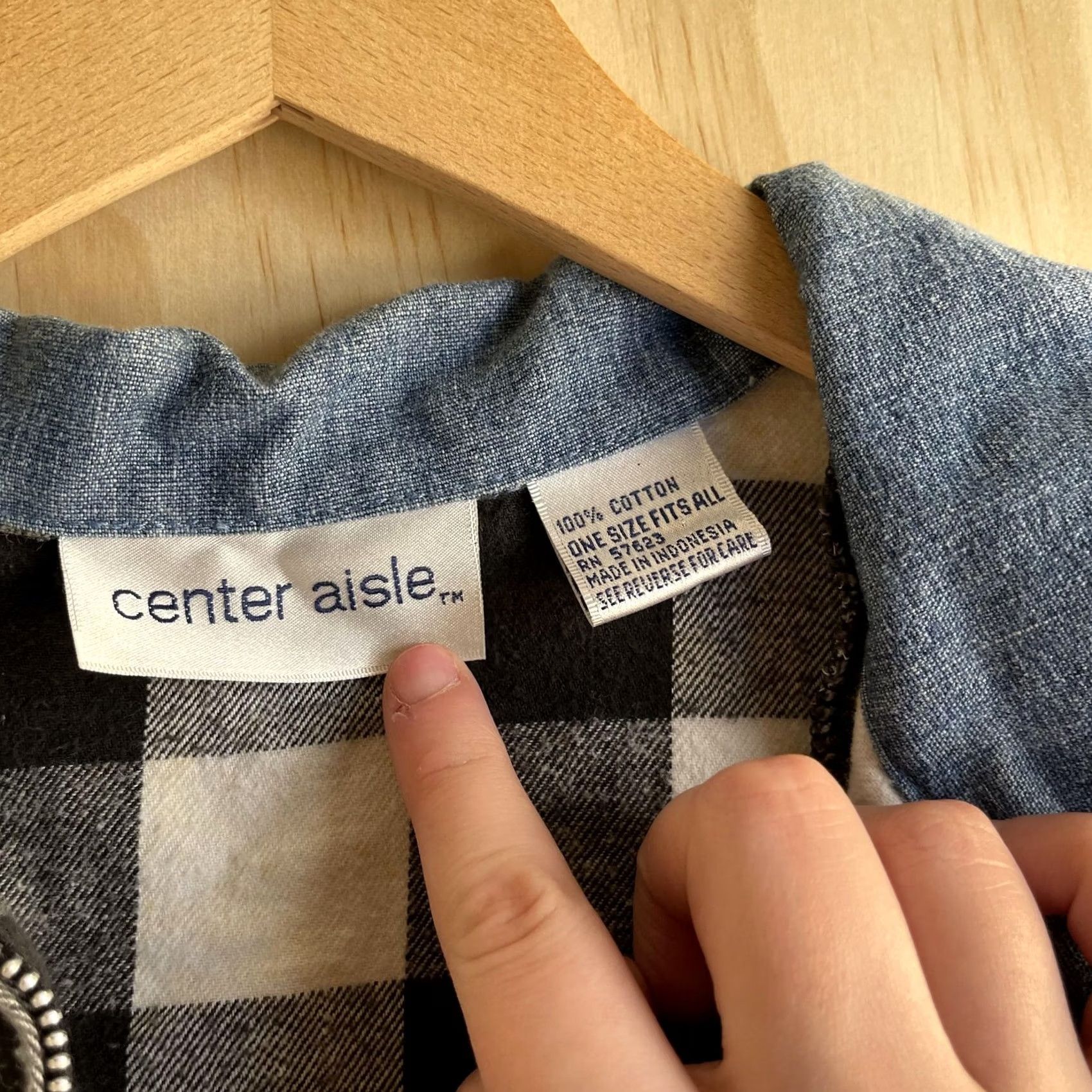 Vintage VINTAGE Center Aisle Shirt Jacket Mens Large Black White Plaid Flannel Zip Front Size US L / EU 52-54 / 3 - 2 Thumbnail