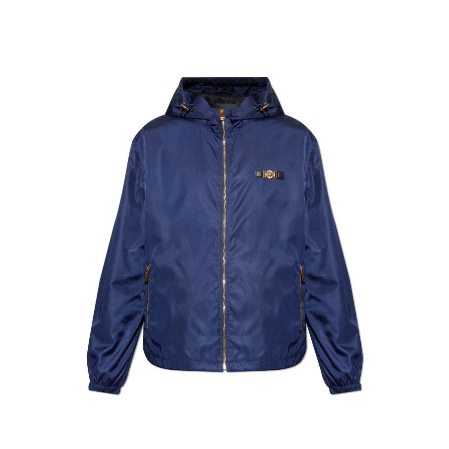 Versace VERSACE Navy Blue Nylon Hooded Jacket New & Authentic (Men's Size US XL / EU 56 / 4 - 1 Preview