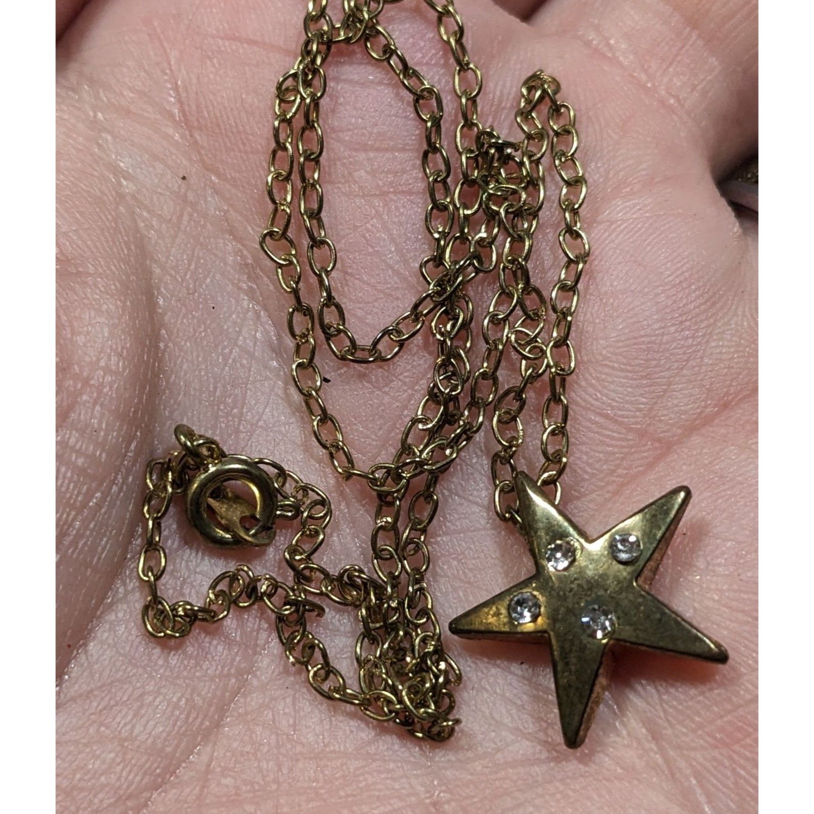 Other Rhinestone Star Pendant Gold Tone Necklace Size ONE SIZE - 5 Thumbnail