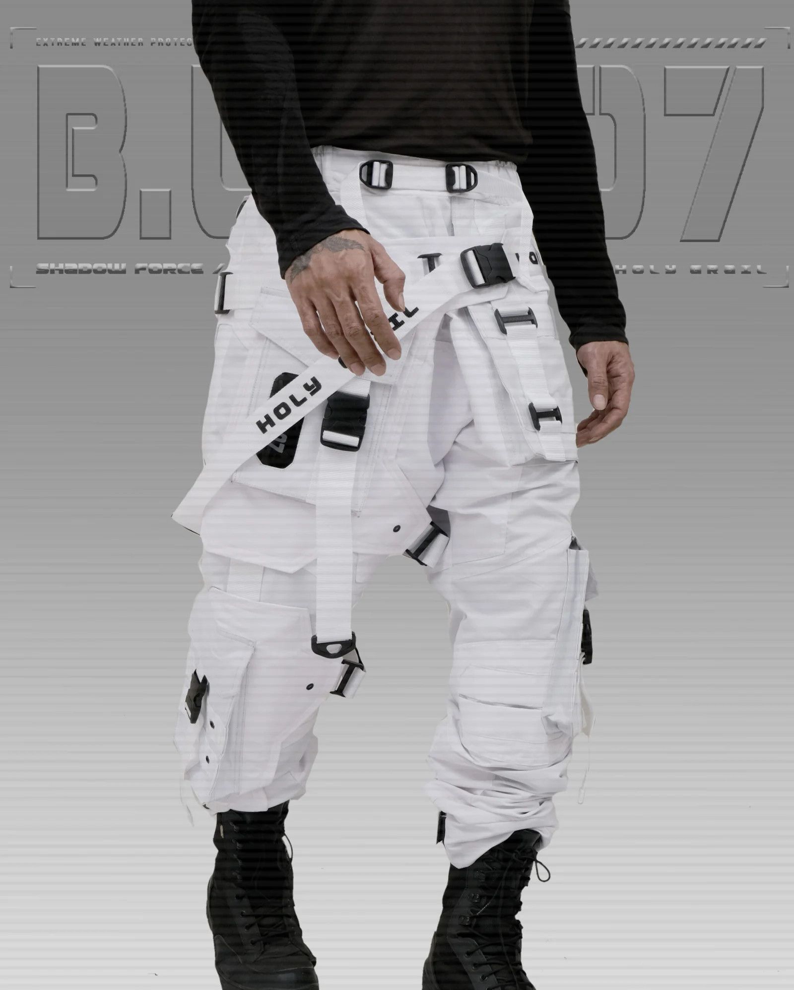Hi Tec H-G PRO-TECH-TOR "SHADOW FORCE" TECHWEAR CYBERPUNK HOLYGRAIL Size US 34 / EU 50 - 7 Thumbnail