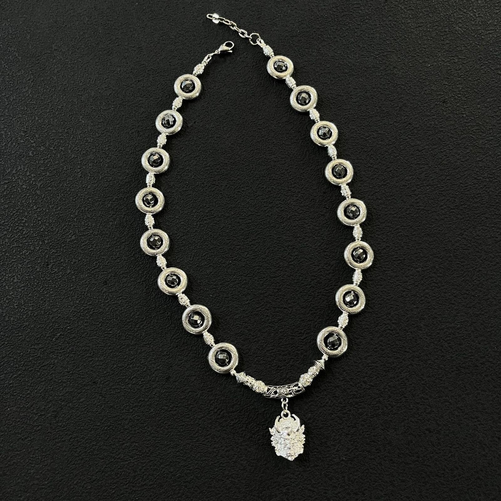 Jewelry Ancient Silver Eye Collarbone Chain | Dark Vintage Street Size ONE SIZE - 3 Thumbnail