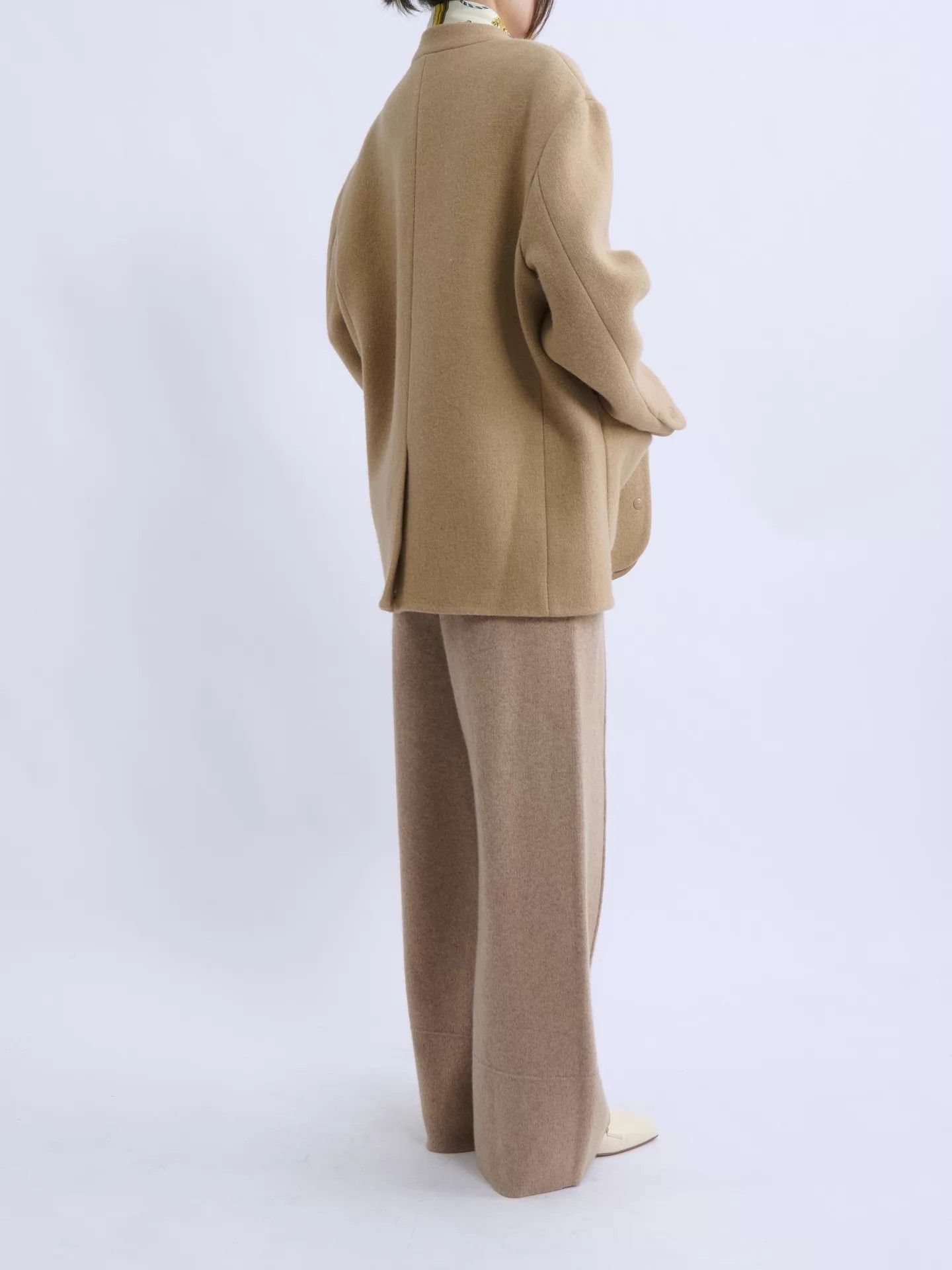 Other Epigram Collarless Wool Blend Minimalist Jacket Size M / US 6-8 / IT 42-44 - 4 Thumbnail