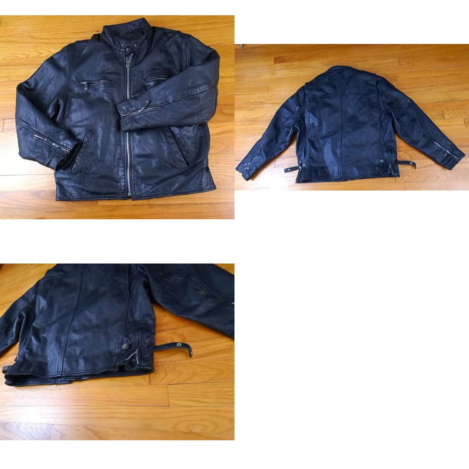 Vintage VINTAGE Barney's Leather Motorcycle Jacket 50 Men Black Insulated Zip Polyester 26in 3M Size US M / EU 48-50 / 2 - 8 Thumbnail