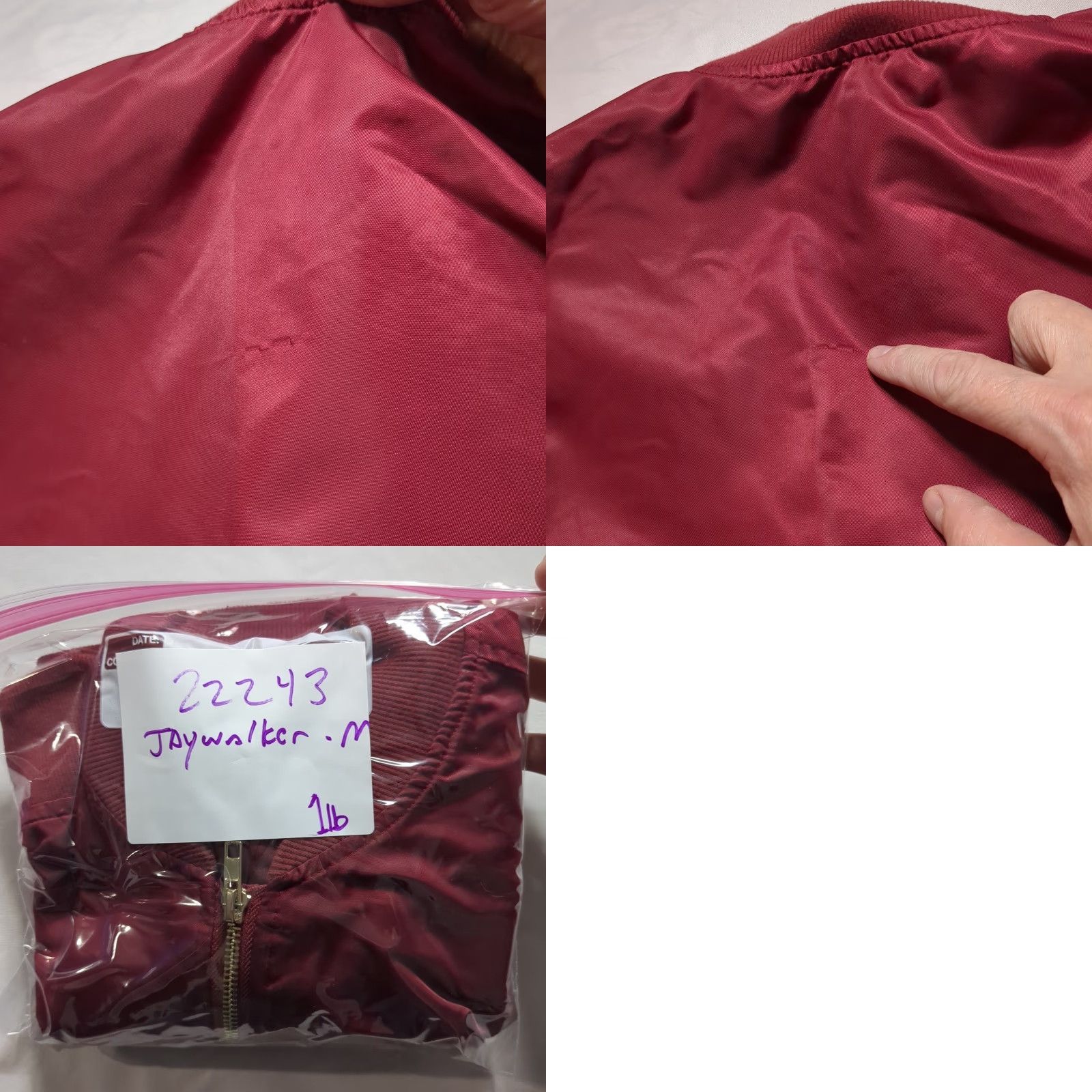 Vintage Jaywalker Bomber Jacket Ruched Sleeve Burgundy Gold Trim Nylon Men Medium Size US M / EU 48-50 / 2 - 10 Thumbnail