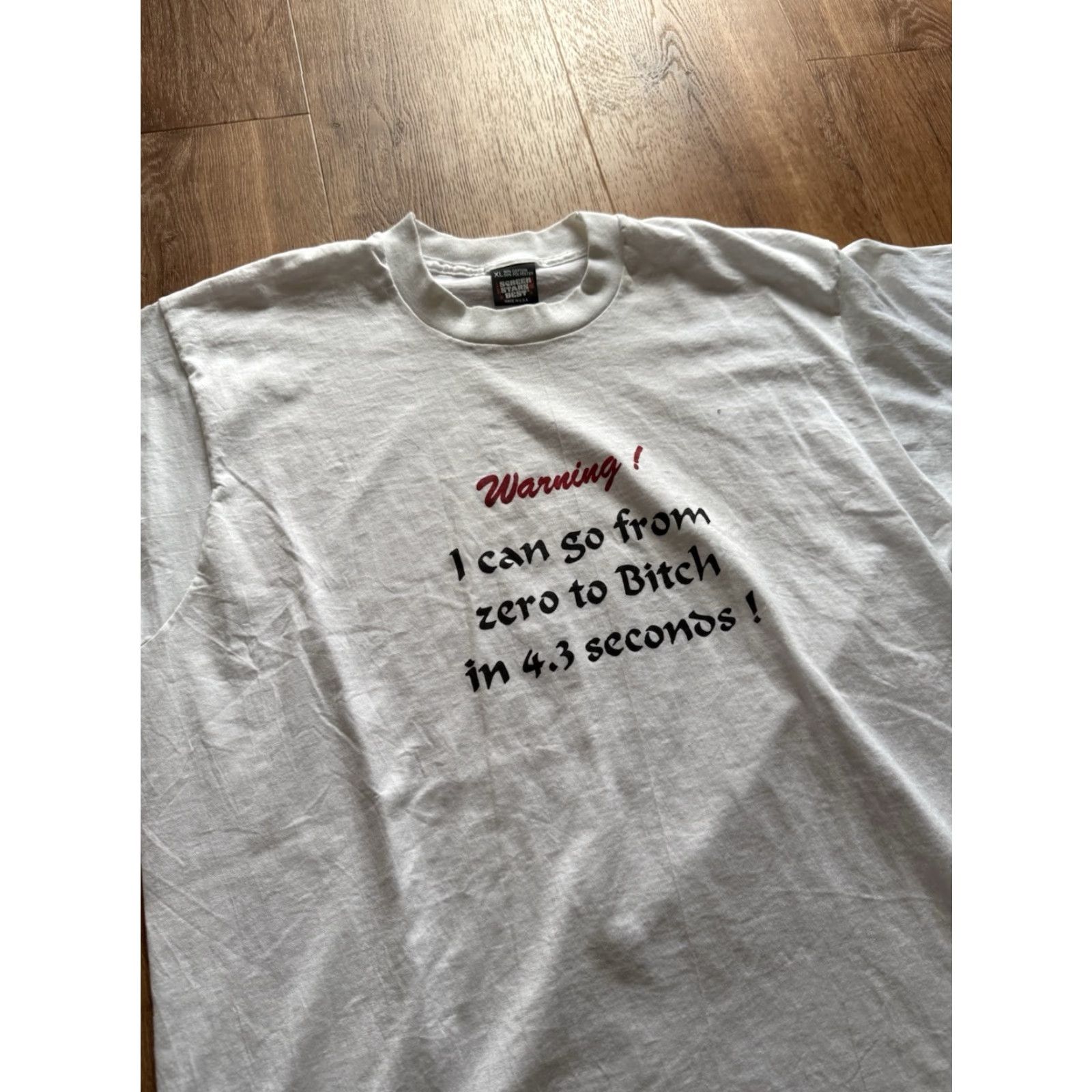 Vintage VINTAGE Unbranded T-Shirt Shirt 0 To *itch Stitch White XL Men Crew Neck Short Sleeve Graphic Print Funny Comedy Size US XL / EU 56 / 4 - 6 Thumbnail