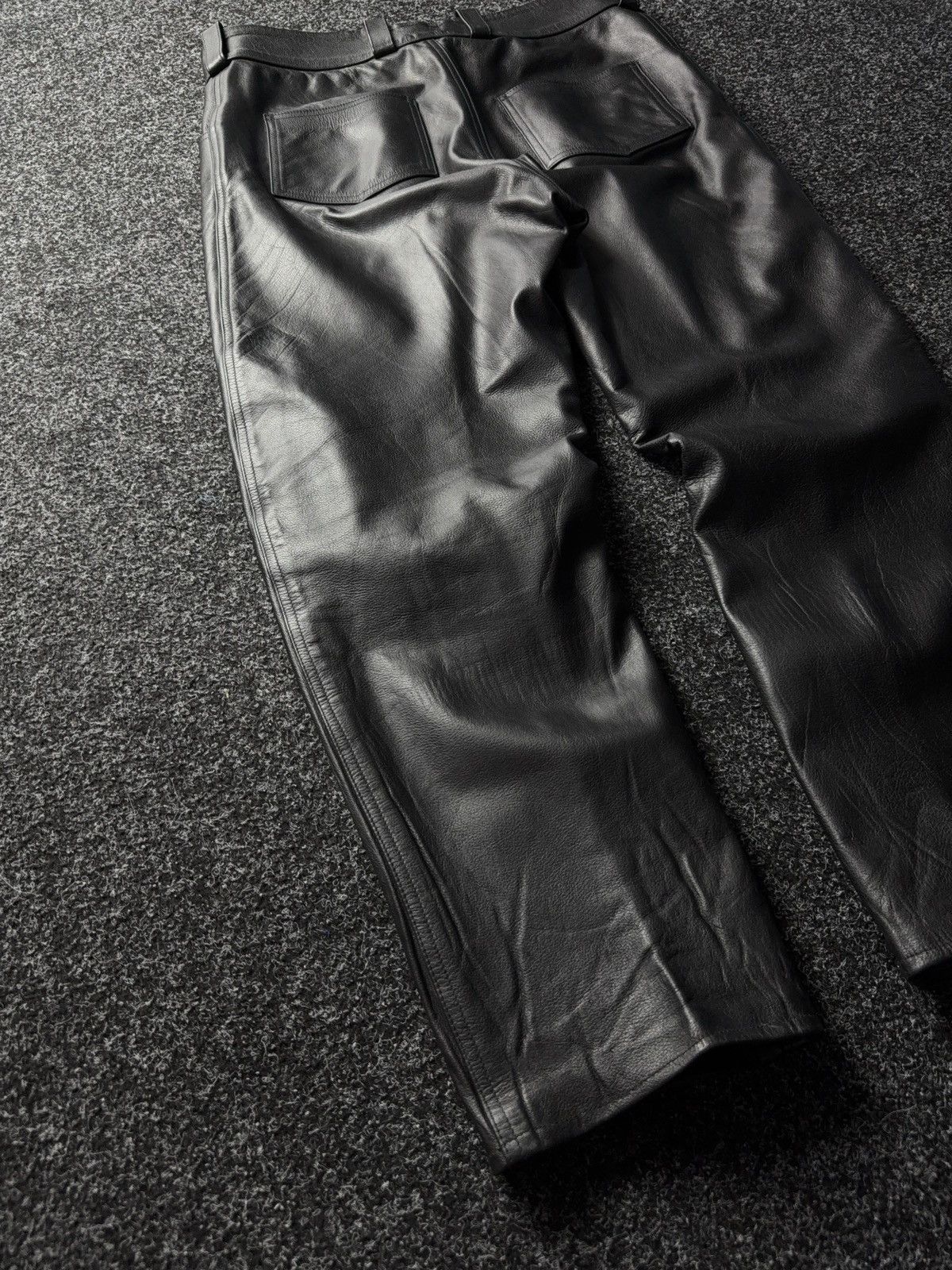 Leather Y2K Vintage Leather Pants Opium Style Alt Biker USA Rare Size US 37 - 12 Thumbnail