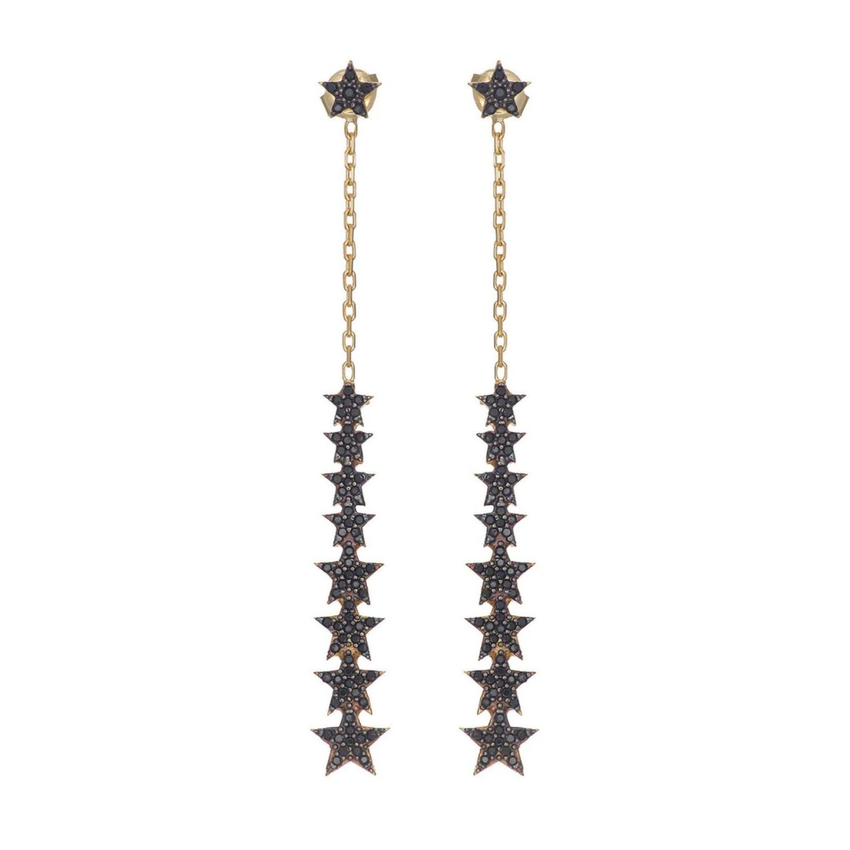 Other New Sterling 14k Black Stone Star Dangle Earrings Size ONE SIZE - 3 Thumbnail