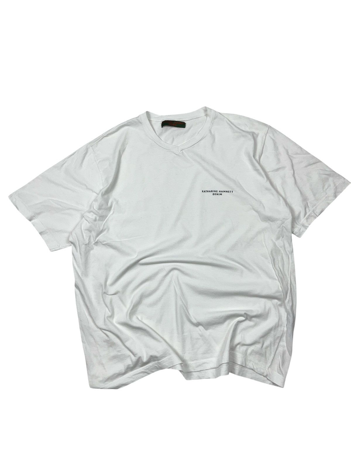 Katharine Hamnett London × Vintage Vintage 90s Katherine Hamnett London V-neck T-shirt Size US L / EU 52-54 / 3 - 3 Thumbnail