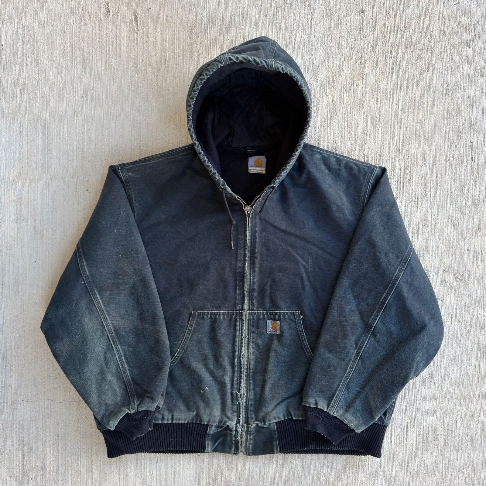 Carhartt × Vintage Carhartt J140 faded black hooded work wear jacket Size US XXL / EU 58 / 5 - 1 Thumbnail