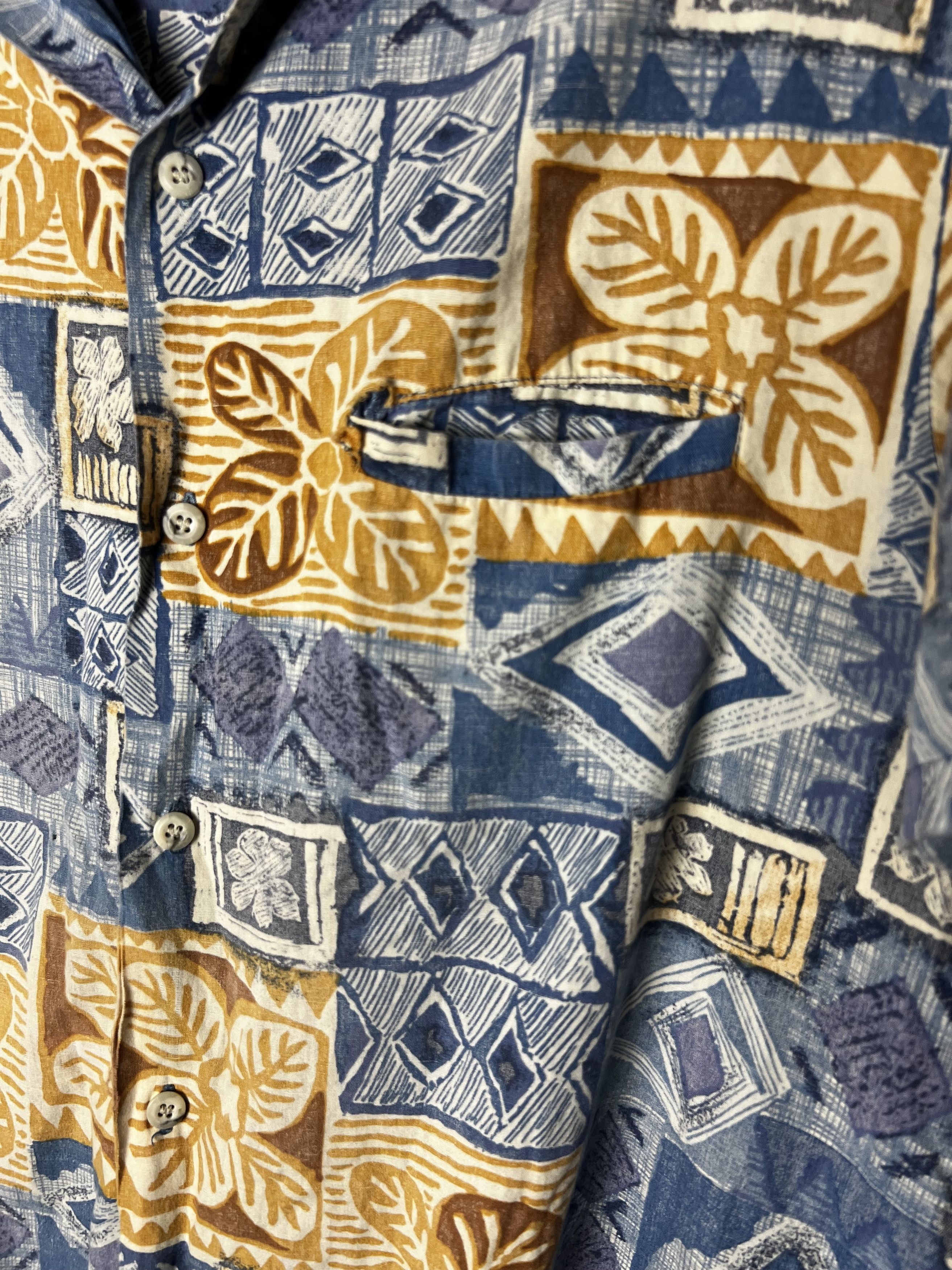 Vintage Vntg 70s Hawaiian Aloha Shirt: Barefoot in Paradise Abstract Size US L / EU 52-54 / 3 - 5 Thumbnail