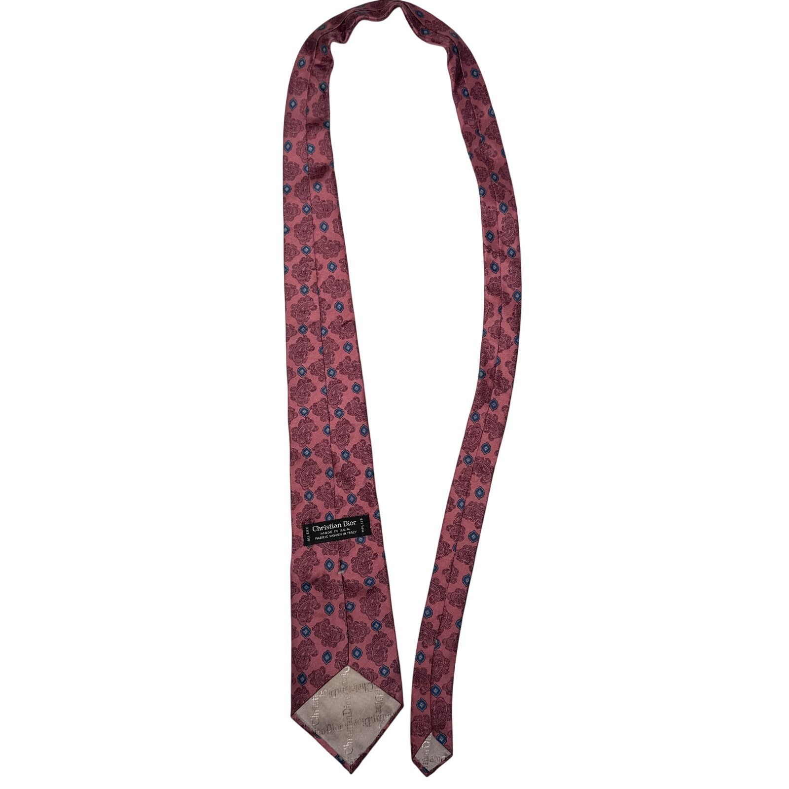 Dior × Vintage Vintage Christian Dior Silk Tie Paisley Italy Fabric Flaw Size ONE SIZE - 4 Thumbnail