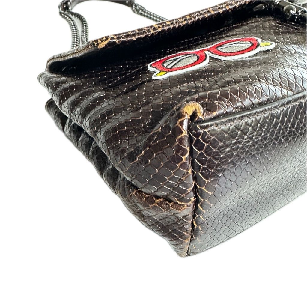 Rebecca Minkoff Rebecca Minkoff Edie Chevron Brown Leather Crossbody Bag Size ONE SIZE - 15 Thumbnail