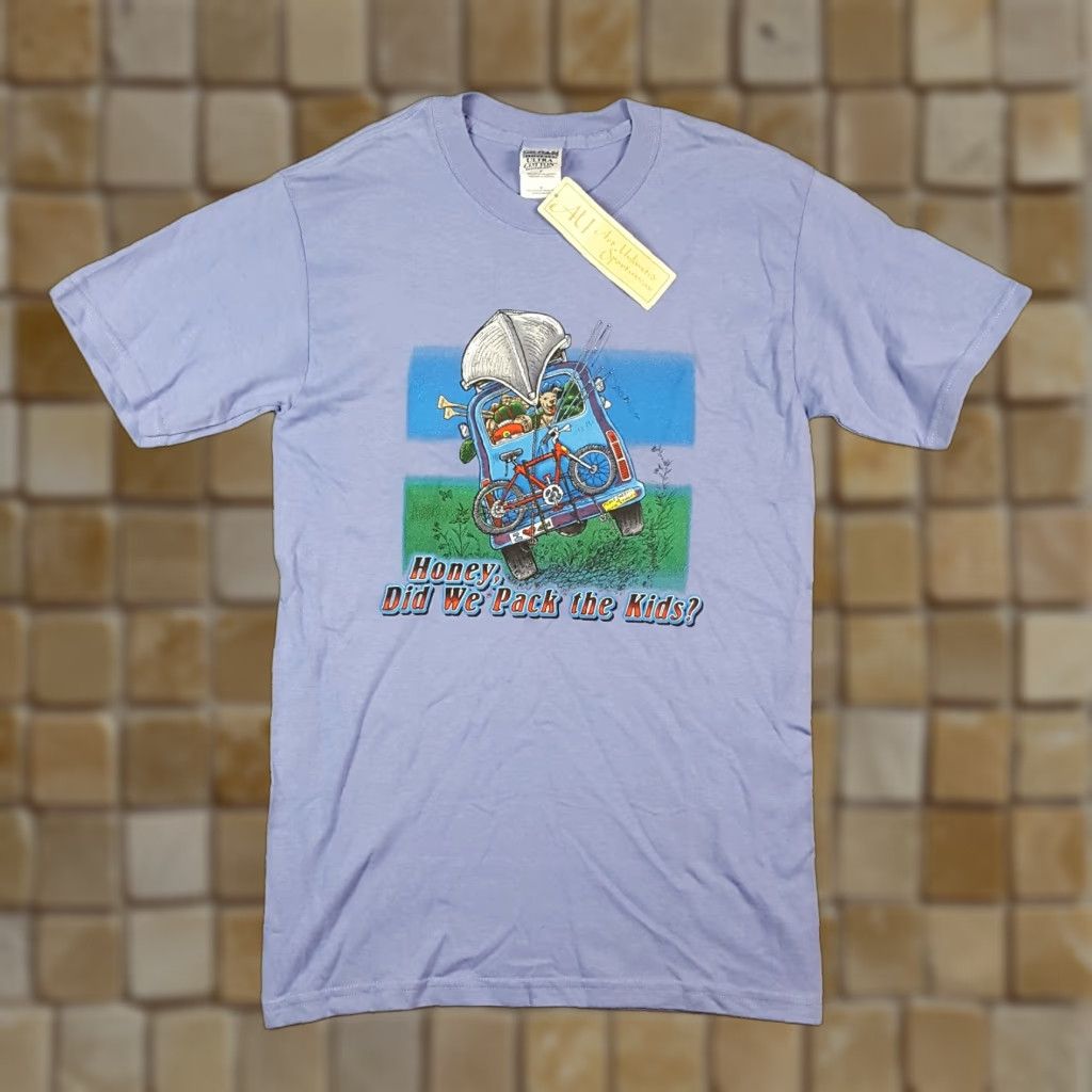 Gildan VINTAGE Gildan Camping Road Trip Funny T-Shirt Women’s Small Purple Retro Y2K Short Sleeve 90s Size S / US 4 / IT 40 - 1 Thumbnail