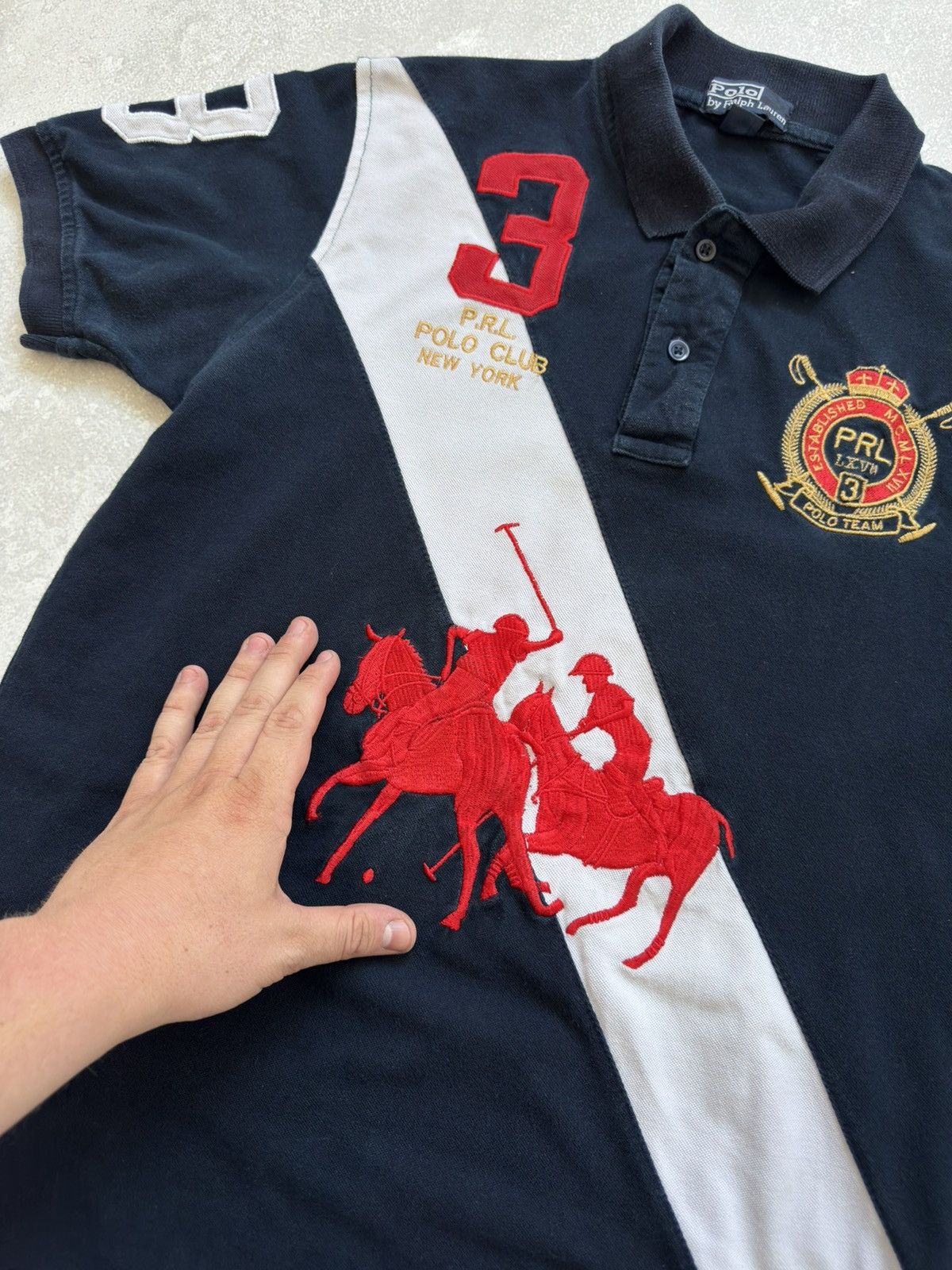Polo Ralph Lauren Vintage Polo Ralph Lauren New York Big Logo Rugby Polo Shirt Size US L / EU 52-54 / 3 - 9 Thumbnail