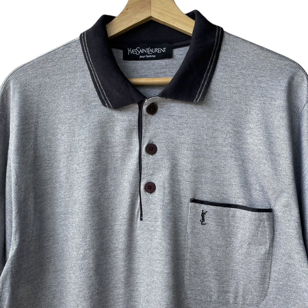 Yves Saint Laurent Yves Saint Laurent YSL Pour Homme Designer Pocket Polo Tee Size US M / EU 48-50 / 2 - 3 Thumbnail