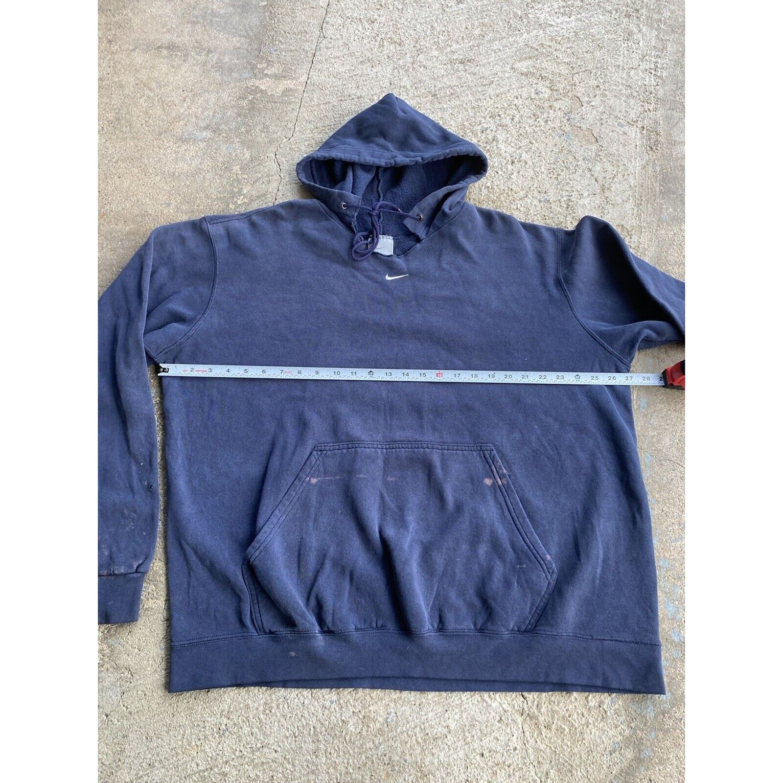 Nike Vtg Y2K NIKE Center Swoosh Check Hoodie Faded Distressed Size US XL / EU 56 / 4 - 15 Thumbnail