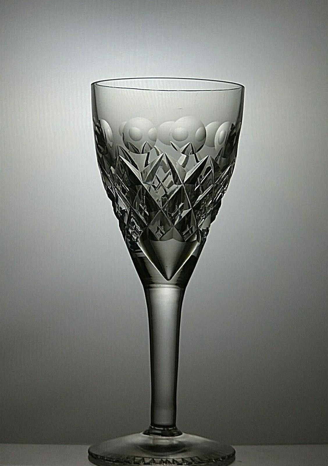 The Unbranded Brand Lead Crystal Cut Glass Set of 6 Wine Glasses 6 3/4" Size ONE SIZE - 6 Thumbnail