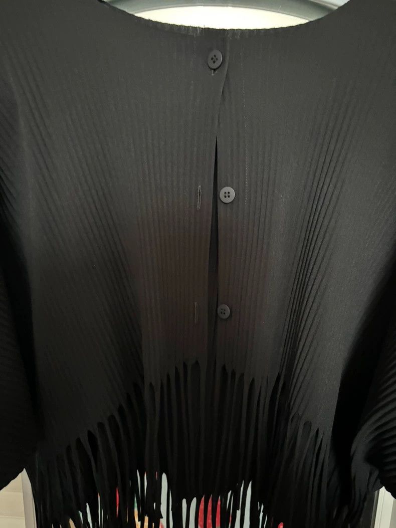 Issey Miyake Issey Miyake size:one size Black pleated tassel coat Size XS / US 0-2 / IT 36-38 - 2 Thumbnail