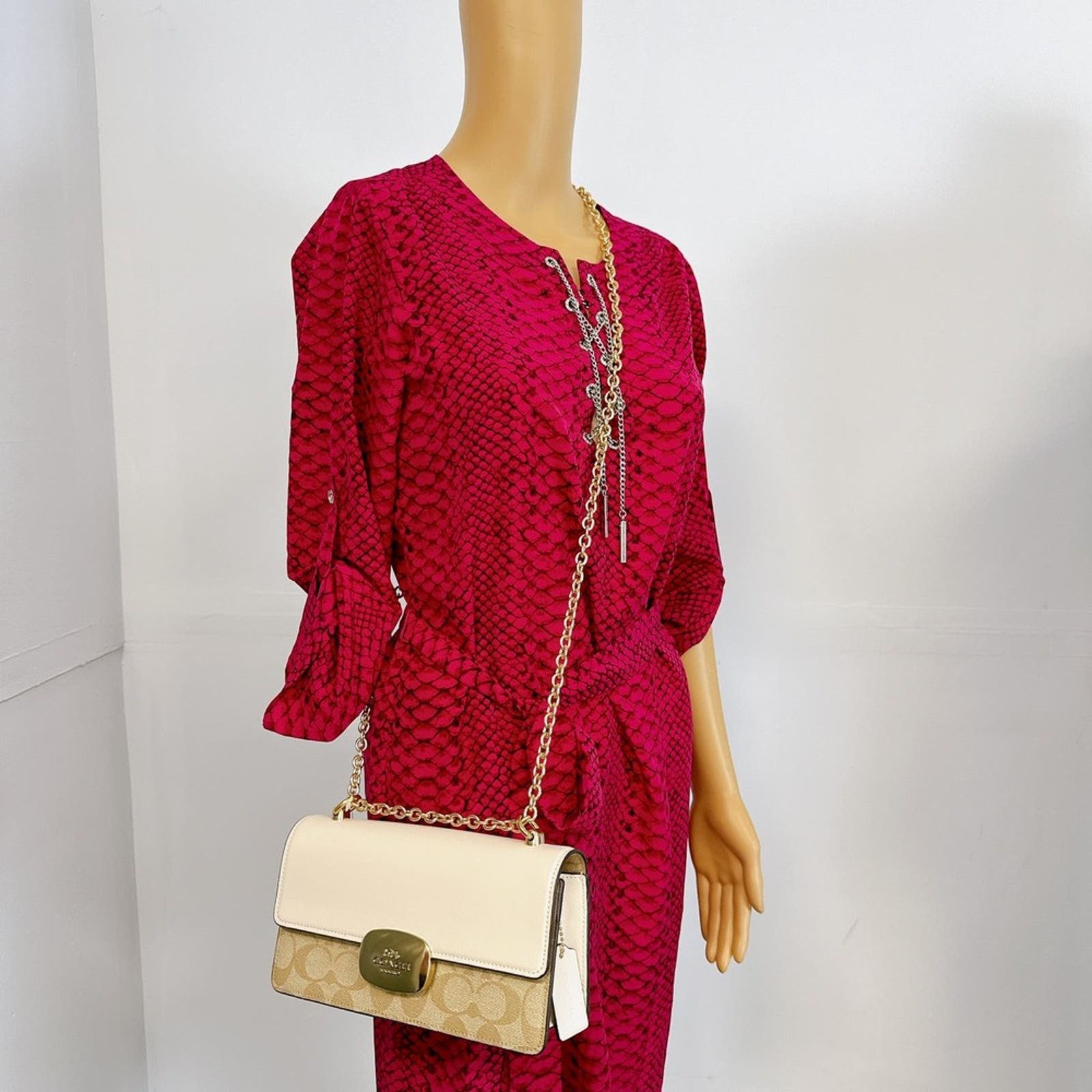 Coach Coach CP009 Eliza Flap Crossbody Bag In Signature Canvas IN Size ONE SIZE - 2 Thumbnail