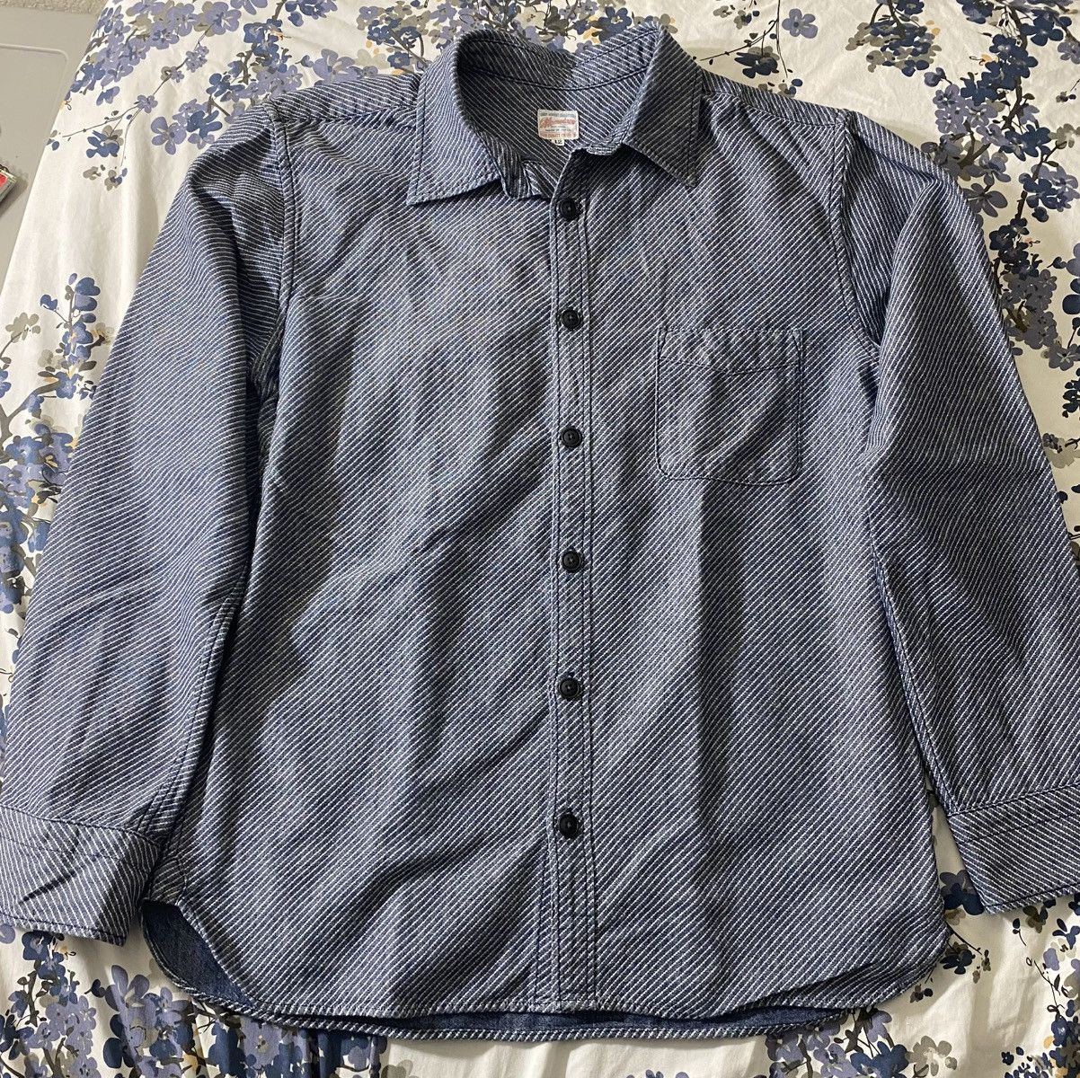 Momotaro Jeans Momotaro indigo dobby stripe work shirt Size US L / EU 52-54 / 3 - 2 Thumbnail