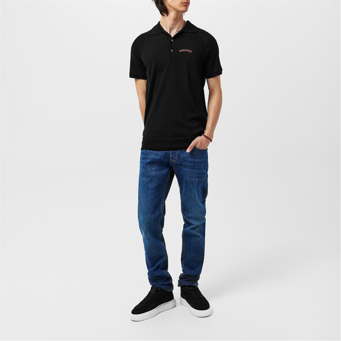 Dsquared2 o1g2r1mq0426 Knit Polo Shirt in Black Size US L / EU 52-54 / 3 - 6 Thumbnail