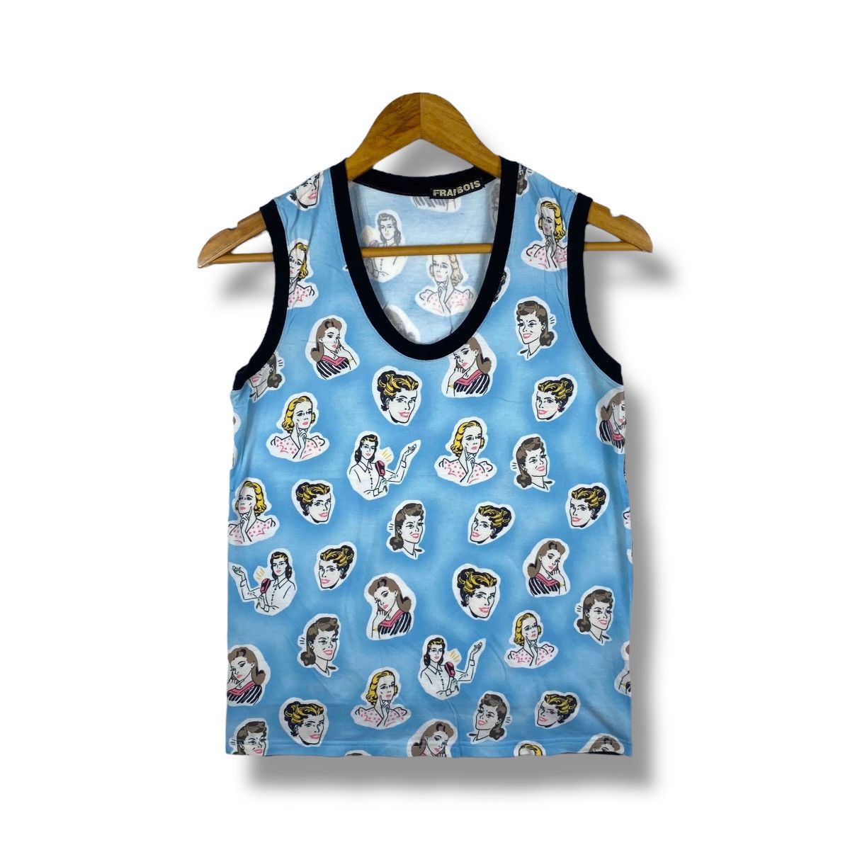 Frapbois Japanese Brand FRAPBOIS Retro Graphic Tank Tops One Size Size US S / EU 44-46 / 1 - 1 Thumbnail