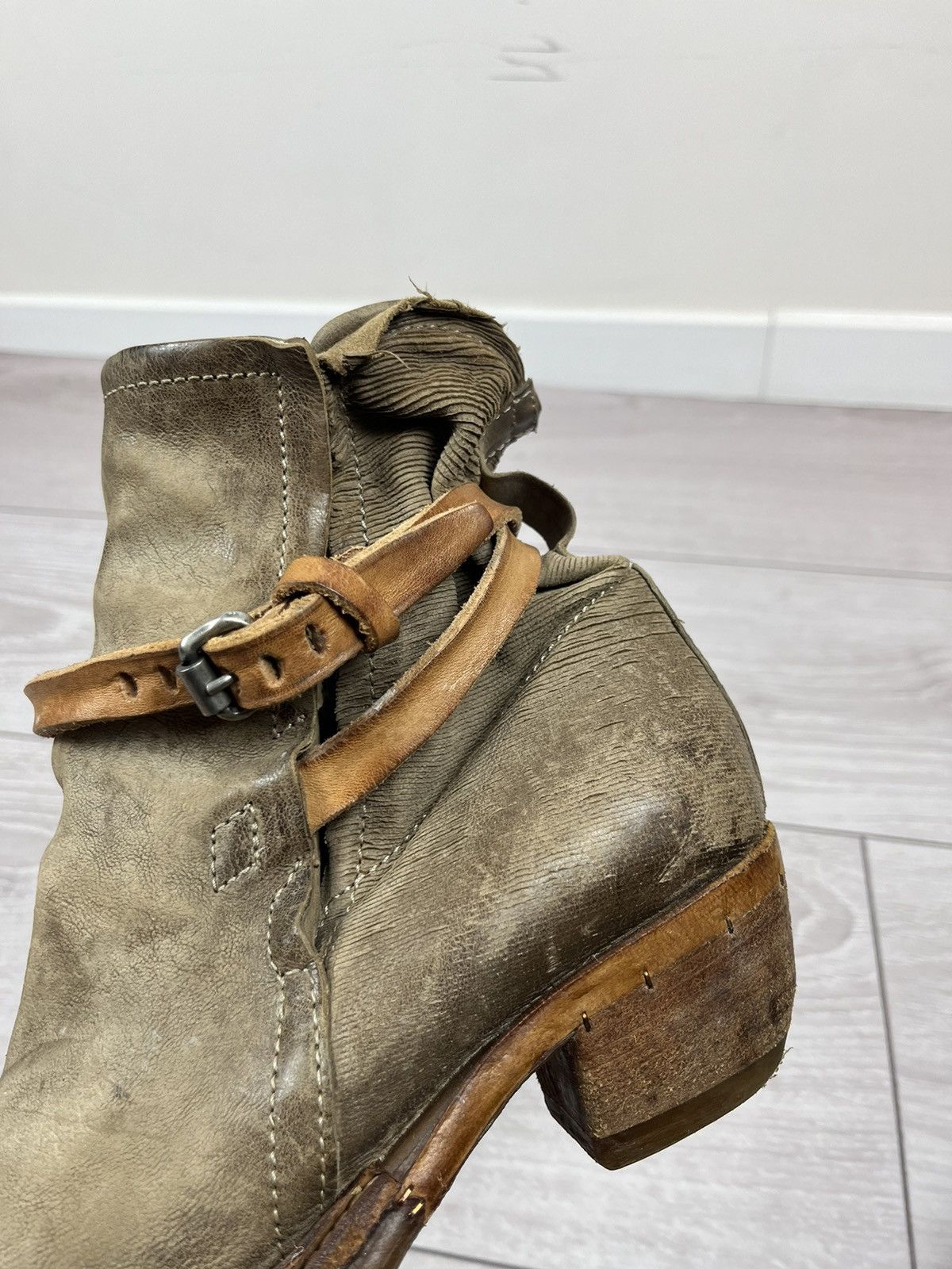 A.S.98 A.S. 98 Airsteps Avante Garde Beige Leather Heel Boots Size US 8 / IT 38 - 16 Thumbnail