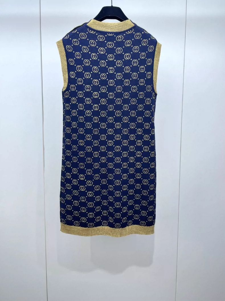 Gucci Gucci Cashmere blended knitted gold thread jacquad stitchin Size XXS / US 00 / IT 34 - 2 Thumbnail