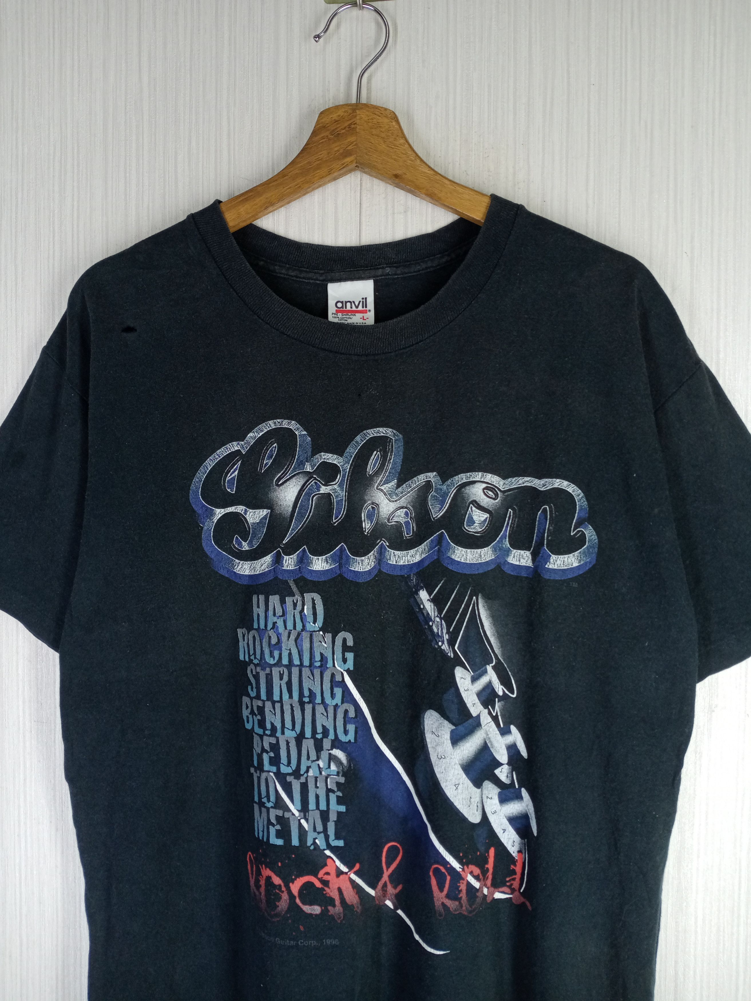 Band Tees Very Rare Vintage 1996 Gibson Guitar Rock & Roll Tshirt Size US L / EU 52-54 / 3 - 2 Thumbnail