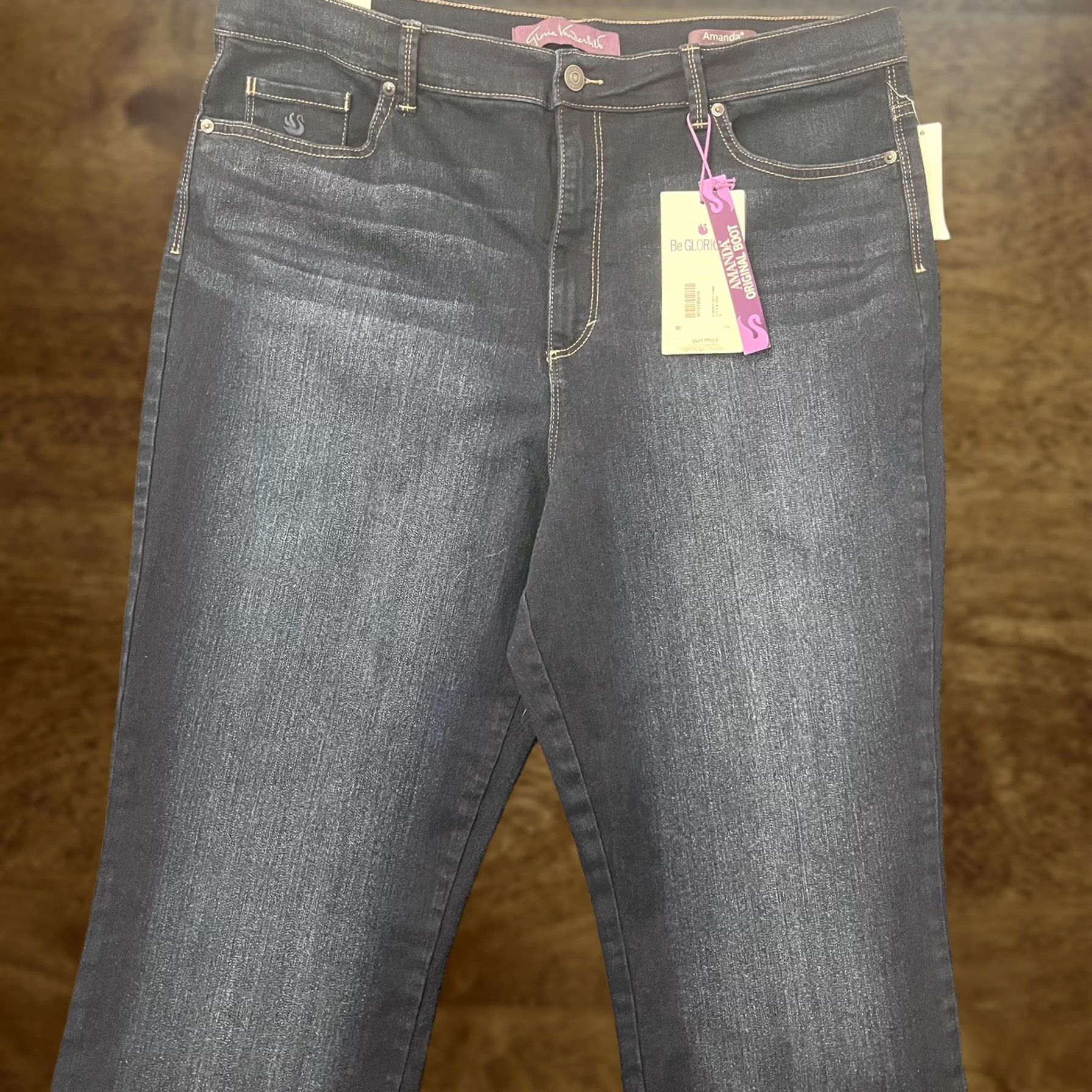 Gloria Vanderbilt Gloria Vanderbilt Amanda Jeans Womens 18 Dark Bootcut Slimming Stretch Denim Jeans Size 40" / US 18 - 1 Thumbnail