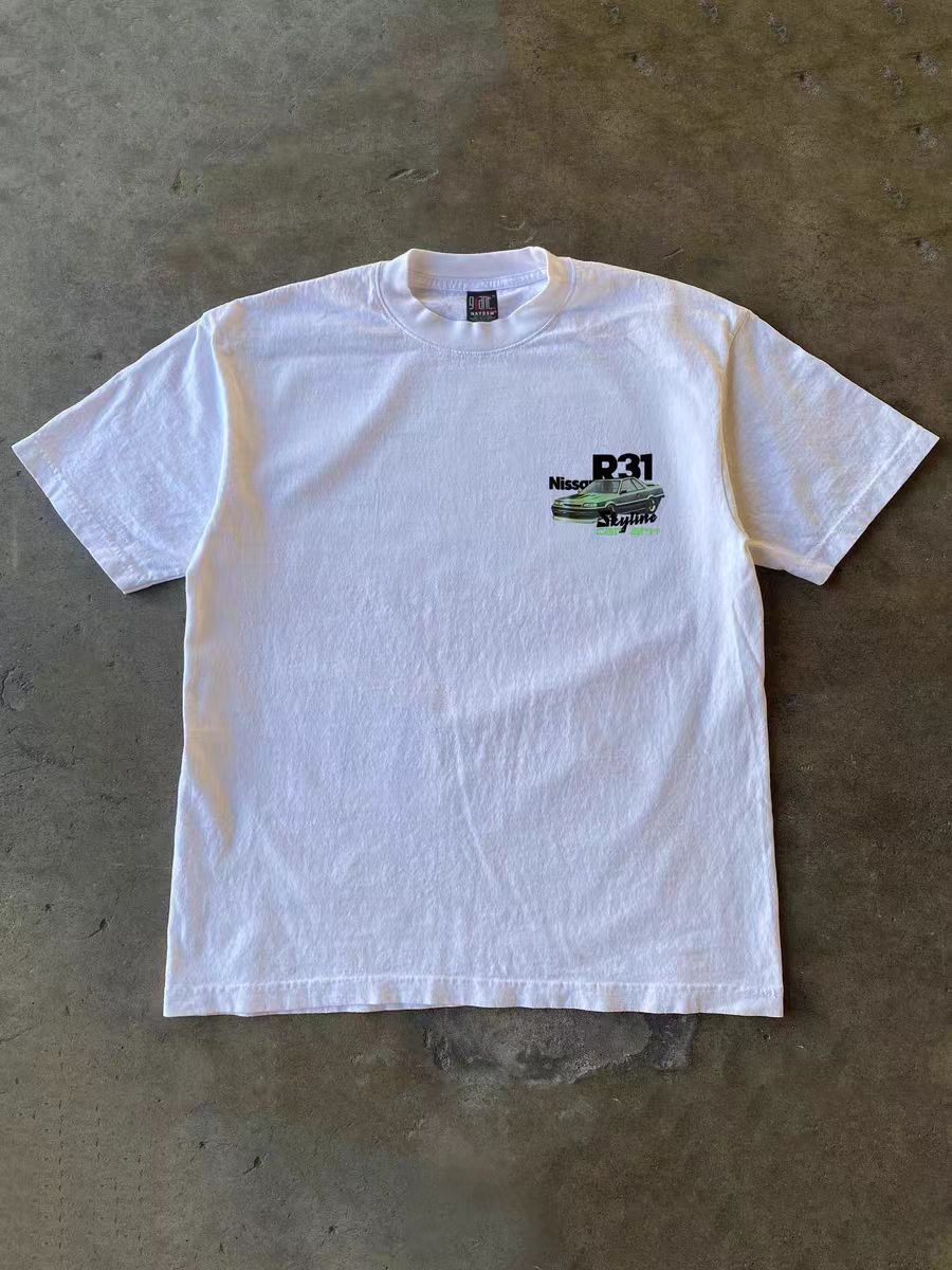 Japanese Brand × Vintage White classic car pattern vintage cotton t-shirt Size US M / EU 48-50 / 2 - 2 Thumbnail