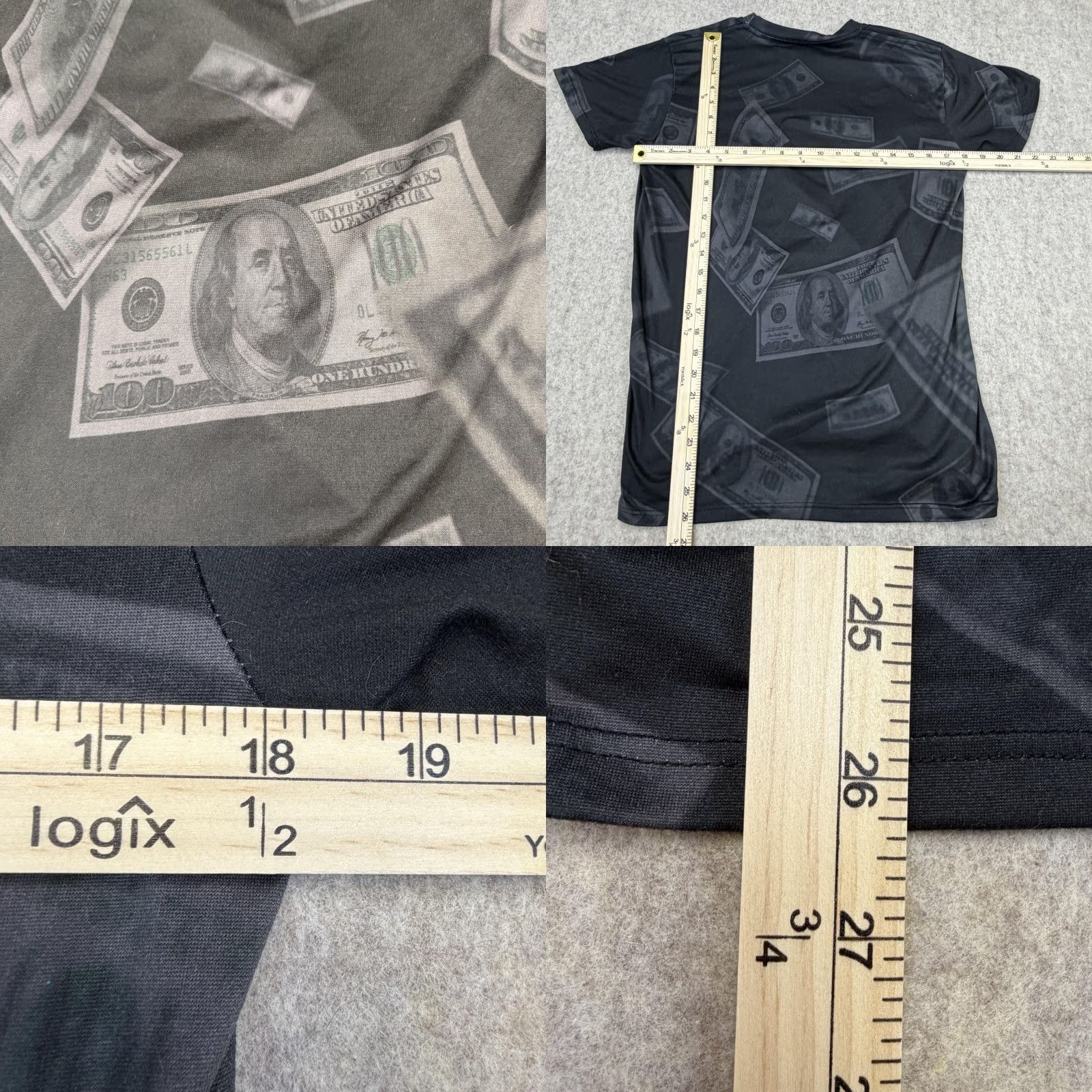 Vintage Marvel Comics Shirt Mens Small Black Money Graphic All Over Print Peso Pluma Size US S / EU 44-46 / 1 - 8 Thumbnail