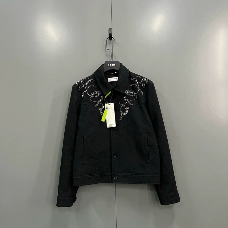 Saint Laurent Paris Saint Laurent ParisDark Embroidered Beaded Jacket 2504-Nex Size US M / EU 48-50 / 2 - 1 Thumbnail