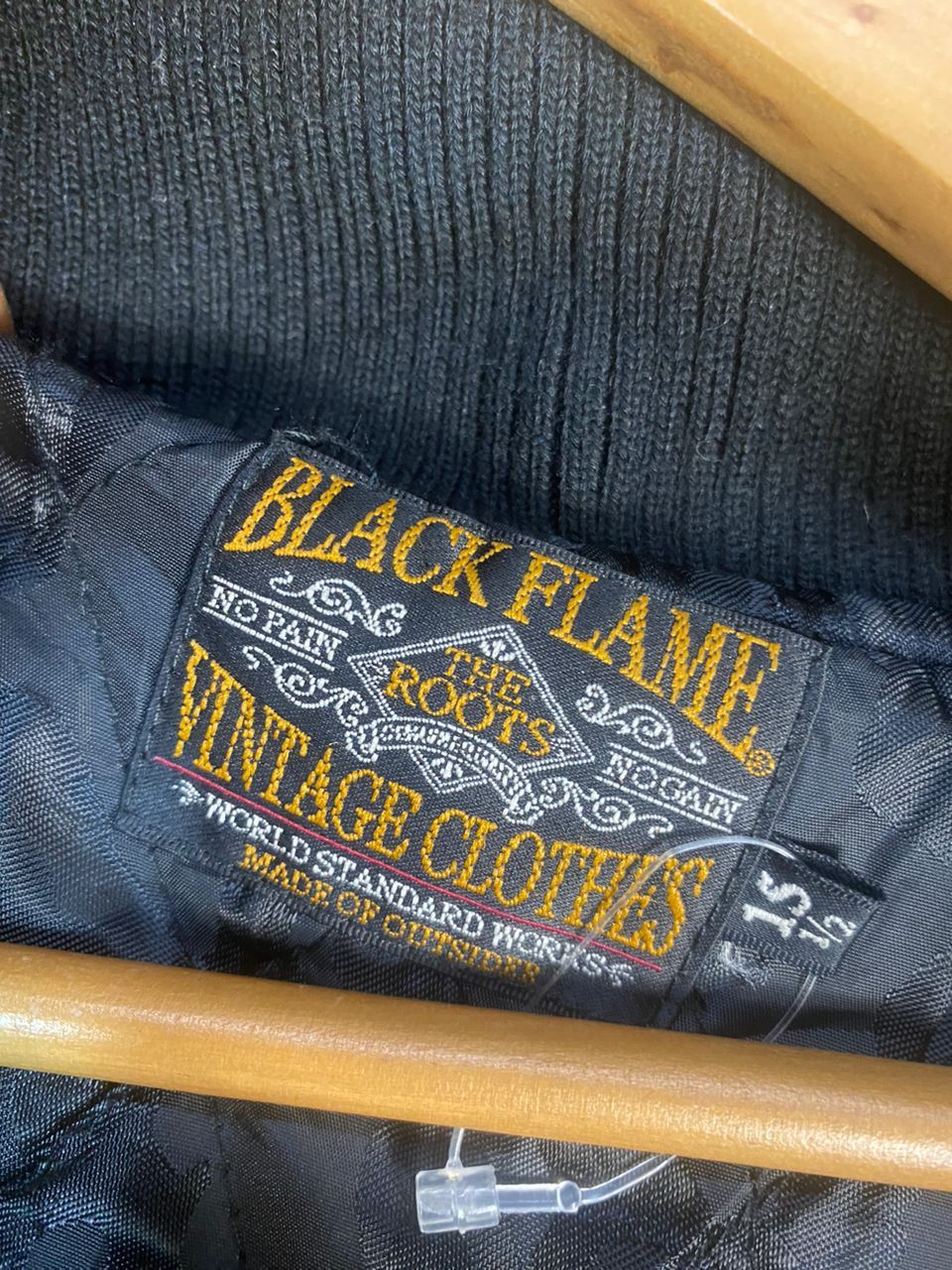 Japanese Brand Unisex🔥black flame embroidered logo varsity jacket Size US M / EU 48-50 / 2 - 5 Thumbnail