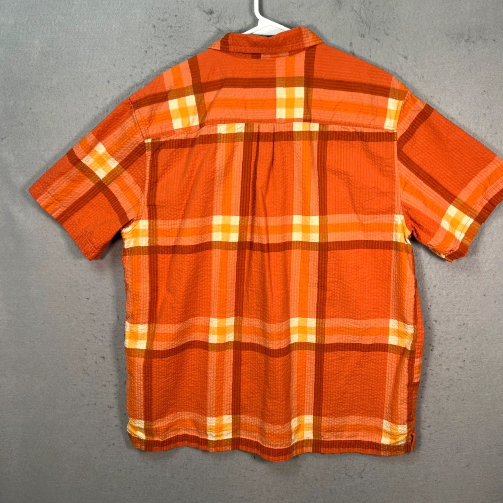 Urban Outfitters Urban Outfitters Shirt Mens XL Orange Plaid Short Sleeve Button-Up Pocketable Cotton Casual Size US XL / EU 56 / 4 - 2 Thumbnail