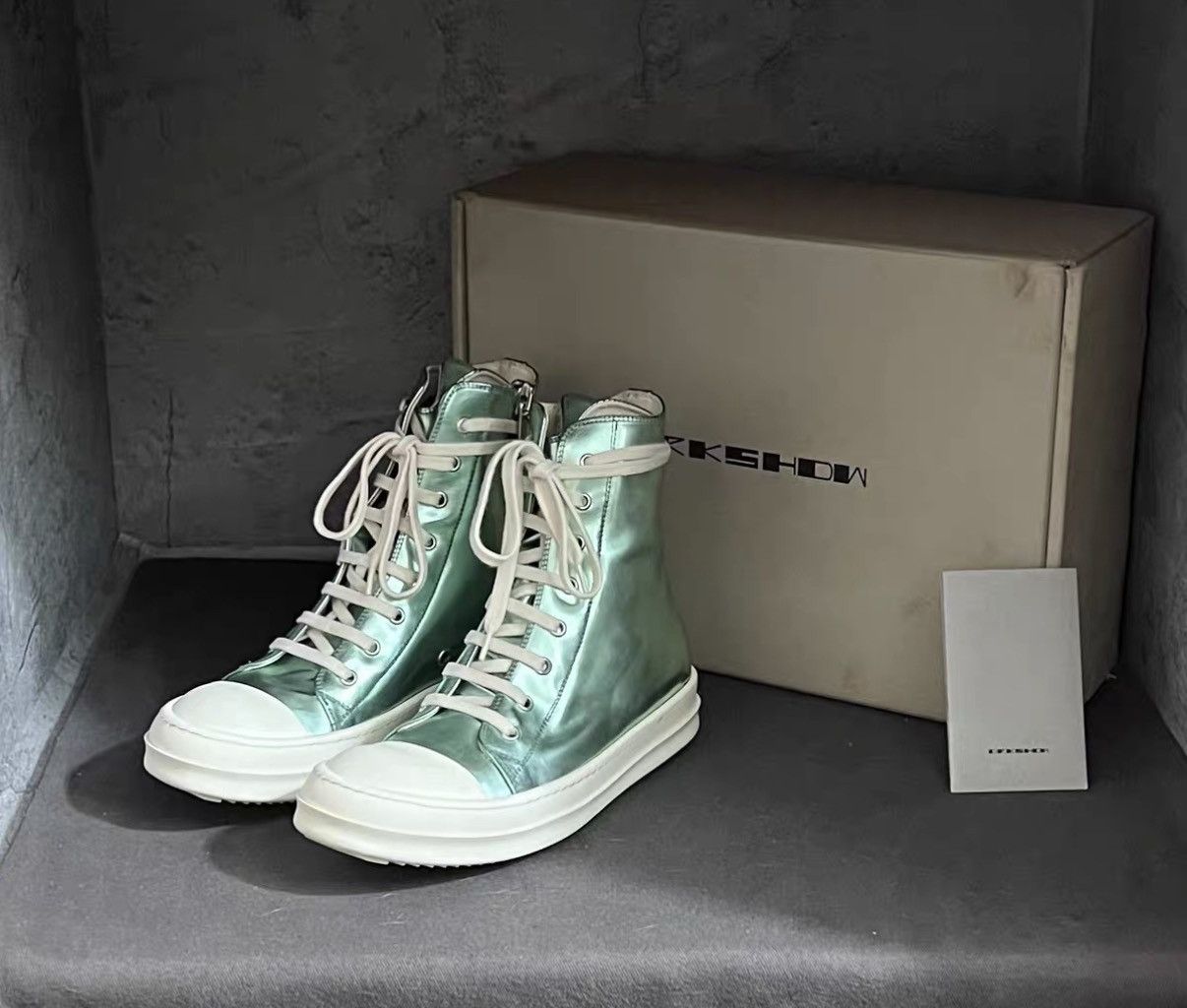 Rick Owens Rick Owens Mirror Metallic Bubble Converse-Inspired Sneakers Size US 8 / IT 38 - 1 Thumbnail