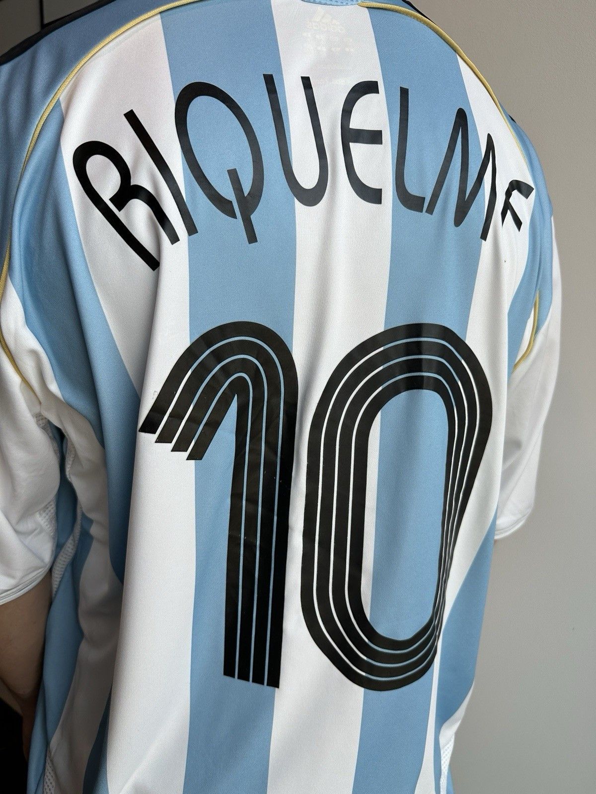 Adidas Vintage Argentina 2006/2007 Home Jersey Soccer Riquelme Size US XL / EU 56 / 4 - 7 Thumbnail