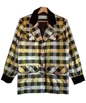 Yves Saint Laurent YSL Yves Saint Laurent Plaid Design Blazer Jacket Size XL / US 12-14 / IT 48-50 - 3 Thumbnail